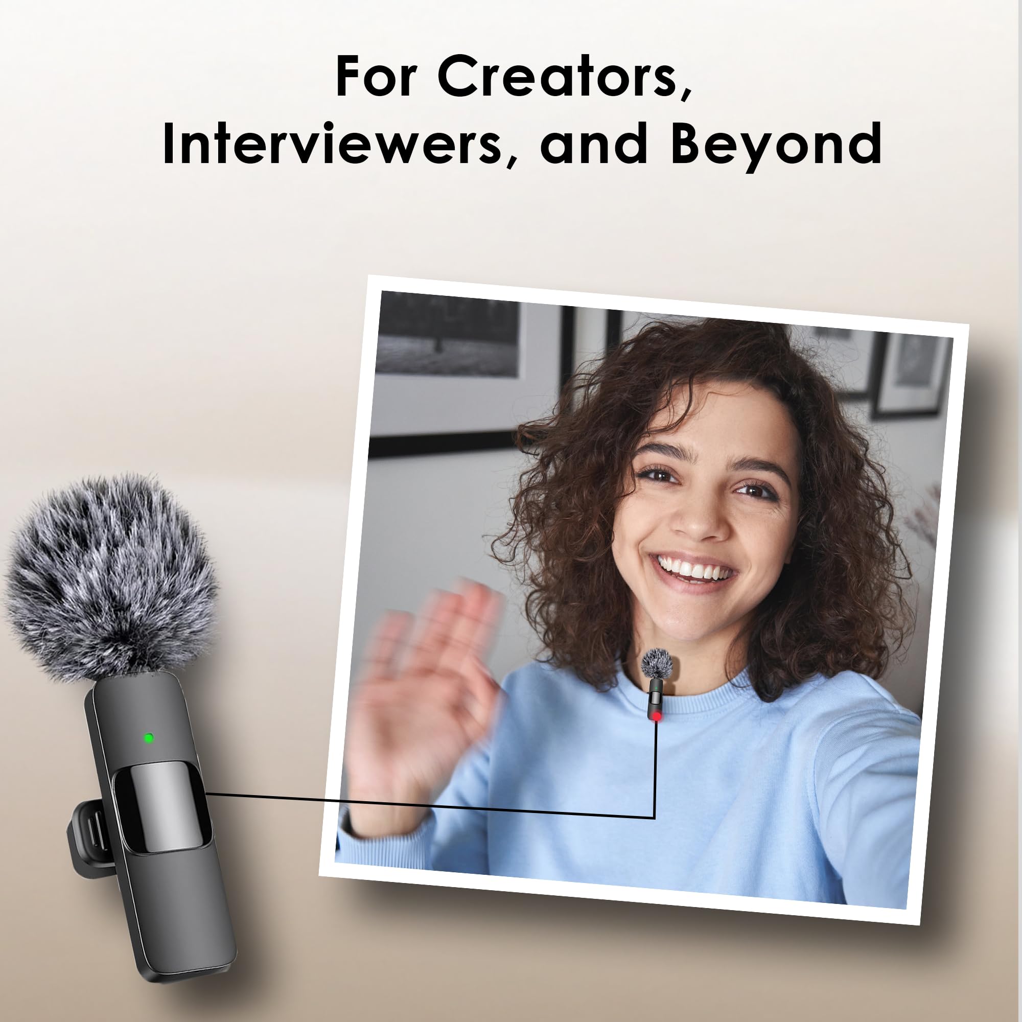 Mini Pro Wireless Lavalier Microphone for iPhone iPad Android - 2 Pack USB-C Mic with Crystal Clear Sound for Podcasting, ASMR, Video Recording, YouTube & Live Streaming