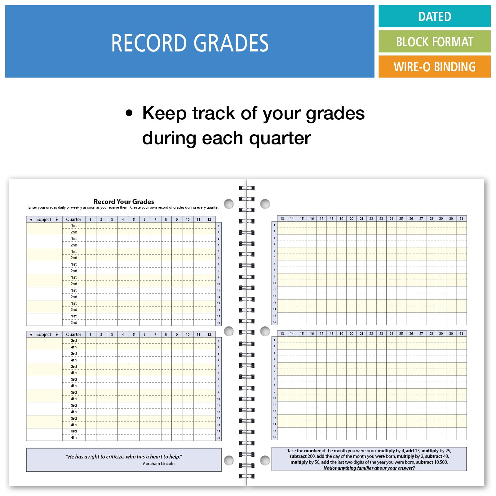 Elan Publishing Company 2024-2025 Academic Year Dated Student Planner - Middle & High School Organizer, August to June, Blue | Perfect for Homework Tracking, Class Schedules & Time Management