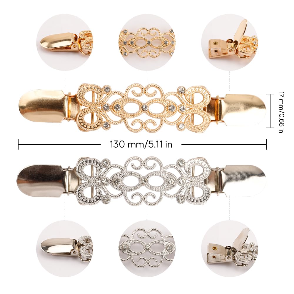 2 Pack Dress Back Cinch Clips for Women - Sweater Shirt & Shawl Waist Cincher Clips | Perfect for Layering Outfits, Cardigans & Formal Dresses