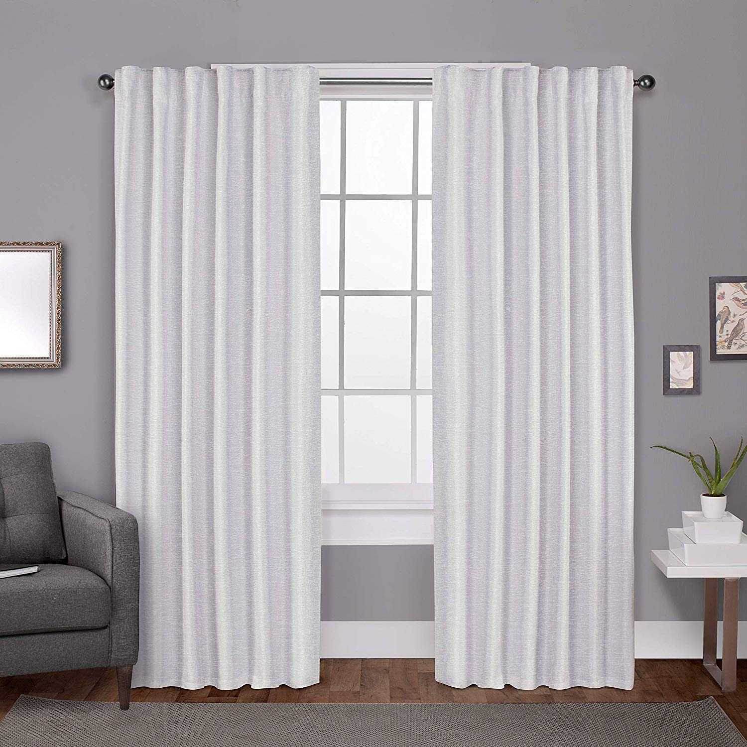 Premium 120 Inch Thermal Insulated Blackout Curtains for Living Room - 100% Polyester Room Darkening Drapes for Bedroom, Office, Kitchen, Door & Room Divider - Perfect for Home Theater, Nursery & Light-Sensitive Sleepers (42x120, White)