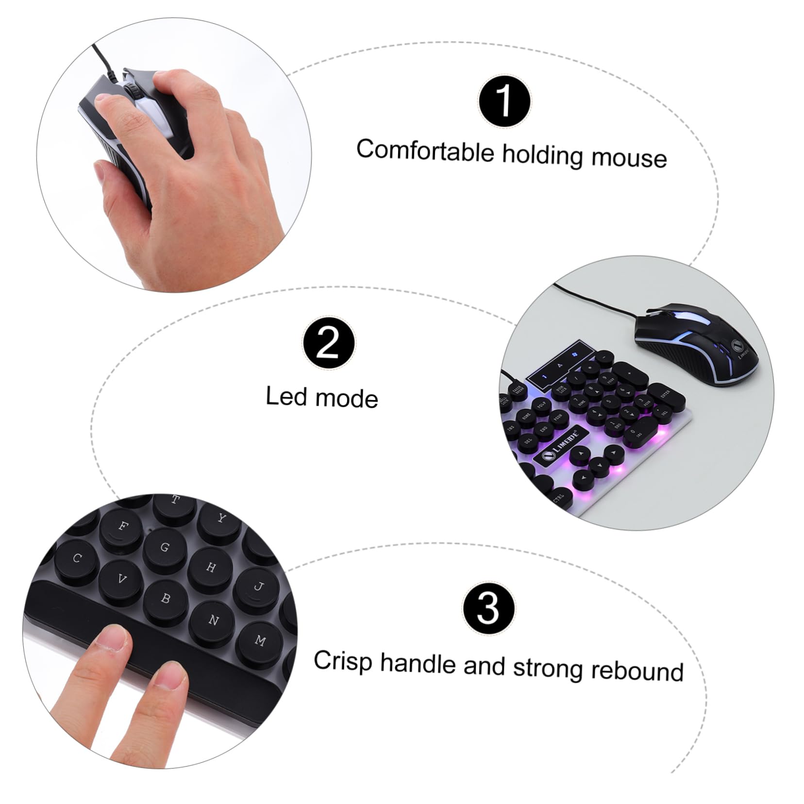 Uonlytech RGB Gaming Keyboard and Mouse Set - Backlit Wired USB Keyboard & Mouse Combo for PC, Laptop, Desktop - Perfect for Gaming, Office Work & Typing