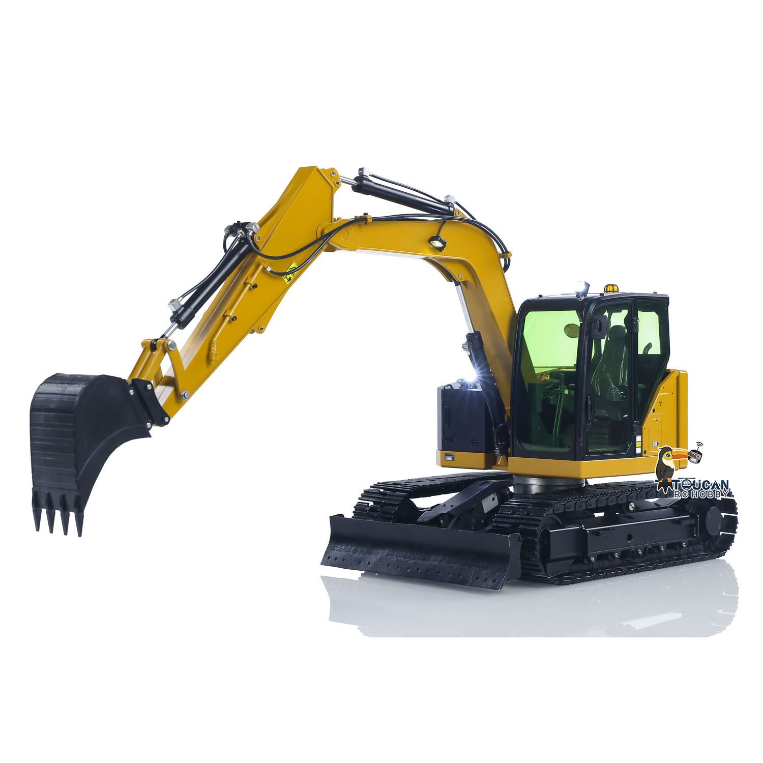 1/14 Scale Metal RC Hydraulic Excavator - C308 Radio Controlled Construction Digger Toy with Flysky ST8 Remote & Battery (Ready-to-Run) - Perfect for Construction Enthusiasts & RC Hobbyists - Great for Backyard Digging, Construction Play & Collector's Display