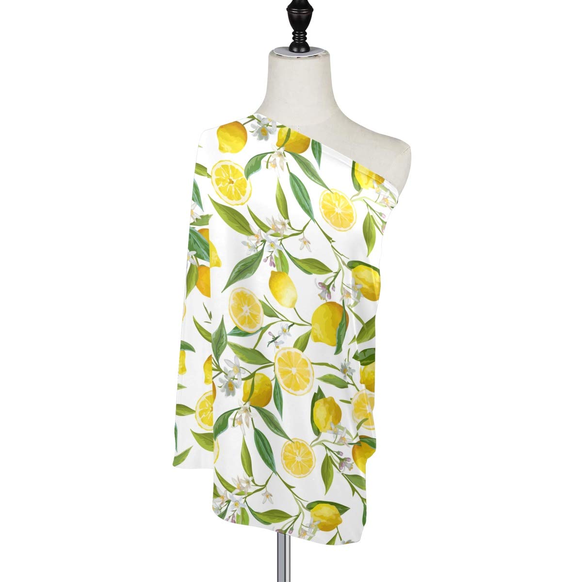 Lemon Flowers Baby Car Seat Cover & Nursing Scarf - Soft Breathable Stretchy Infant Stroller Cover for Boys & Girls - Perfect for Breastfeeding, Car Travel & Outdoor Protection
