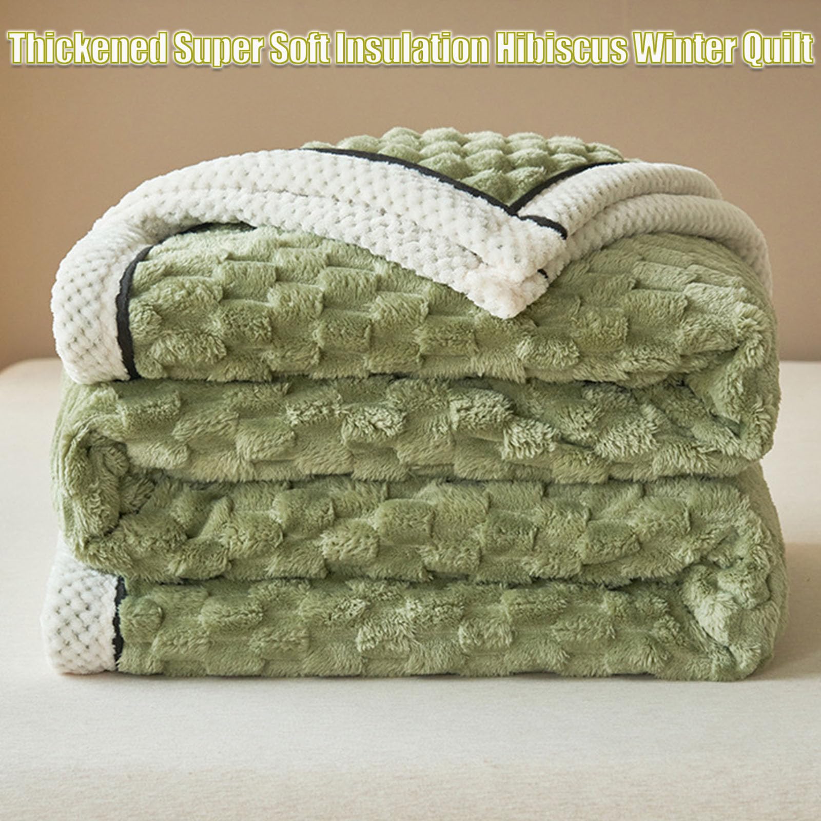 Premium Thickened Super Soft Winter Quilt - Milk Velvet Hibiscus Design, Breathable Warm Comforter for Cold Weather, Ultra Cozy Lamb Fleece Blanket (Blue, 200x230cm/79x90in) - Perfect for Bedroom, Guest Room, and Cozy Winter Nights