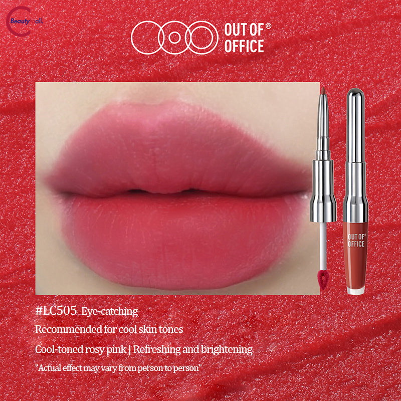 OUT OF OFFICE Double Ended Soft Matte Lip Mud - Long Lasting Hydrating Lipstick for Women, Perfect for Everyday Wear & Night Out Makeup
