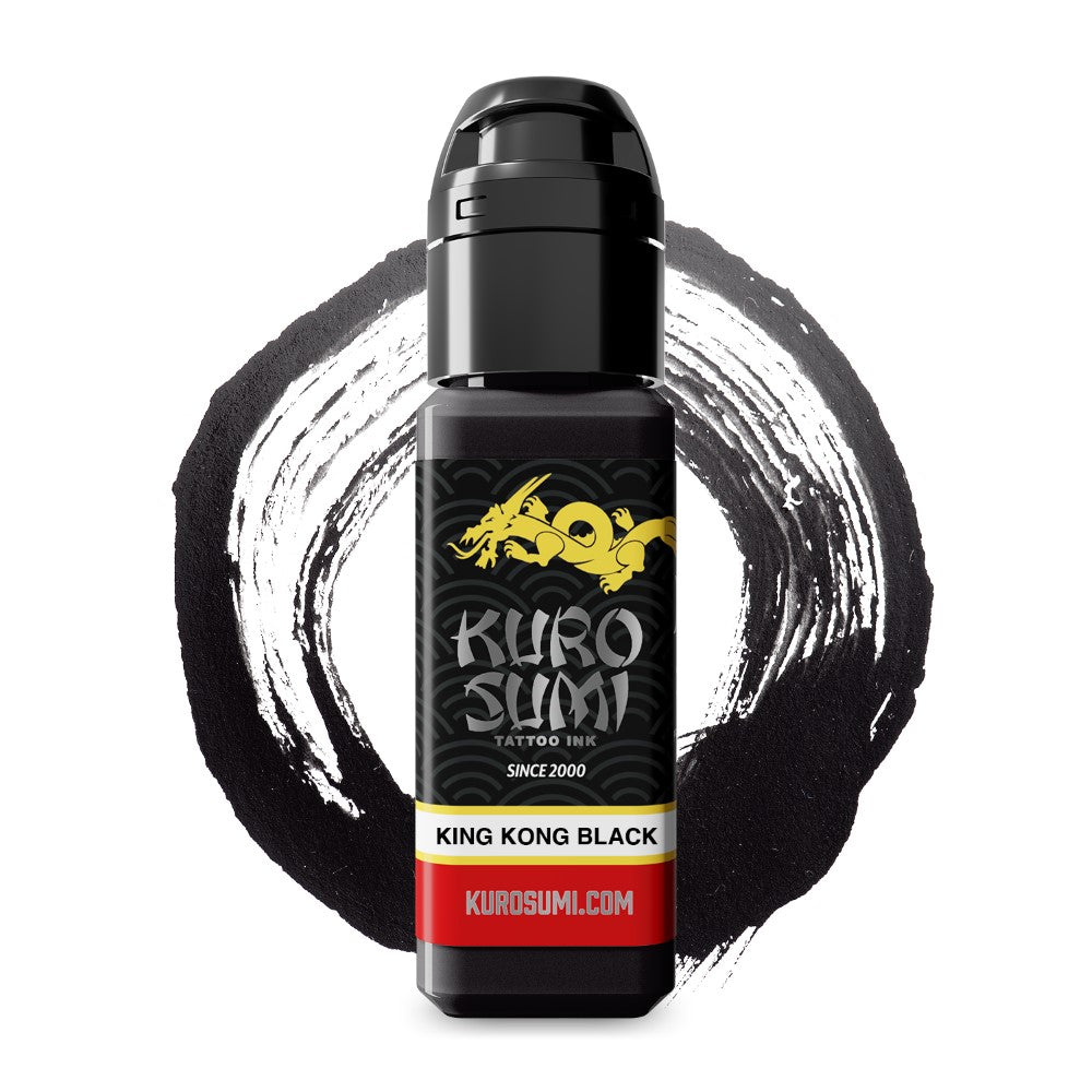 Kuro Sumi King Kong Black Tattoo Ink - Professional High-Quality Tattoo Ink for Artists | Perfect for Sleeves, Tribal & Blackwork Tattoos