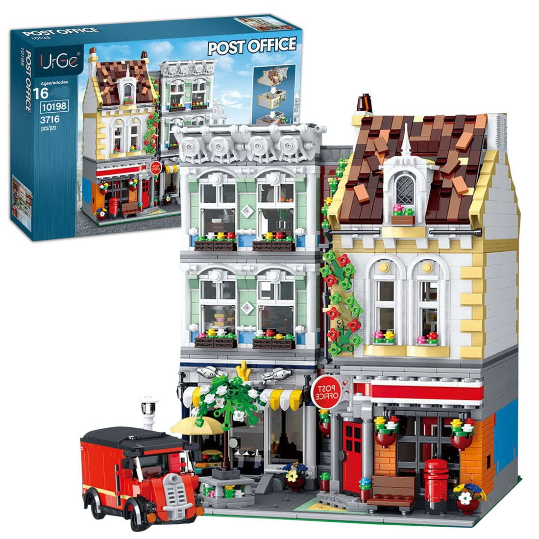 TOYGA 3716-Piece European Post Office Building Kit - MOC Architecture Set for Teens & Adults - Compatible with Lego - Perfect for Home Decor, Collectors & DIY Enthusiasts