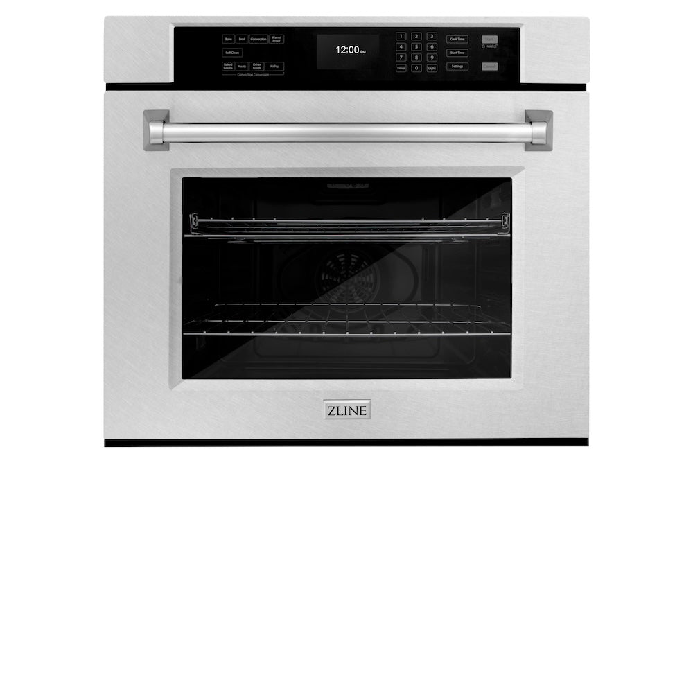 ZLINE 30 Inch Professional True Convection Single Wall Oven with Air Fry & Self-Clean - Satin Stainless Steel (WASS 30) - Perfect for Home Kitchens, Baking & Air Frying