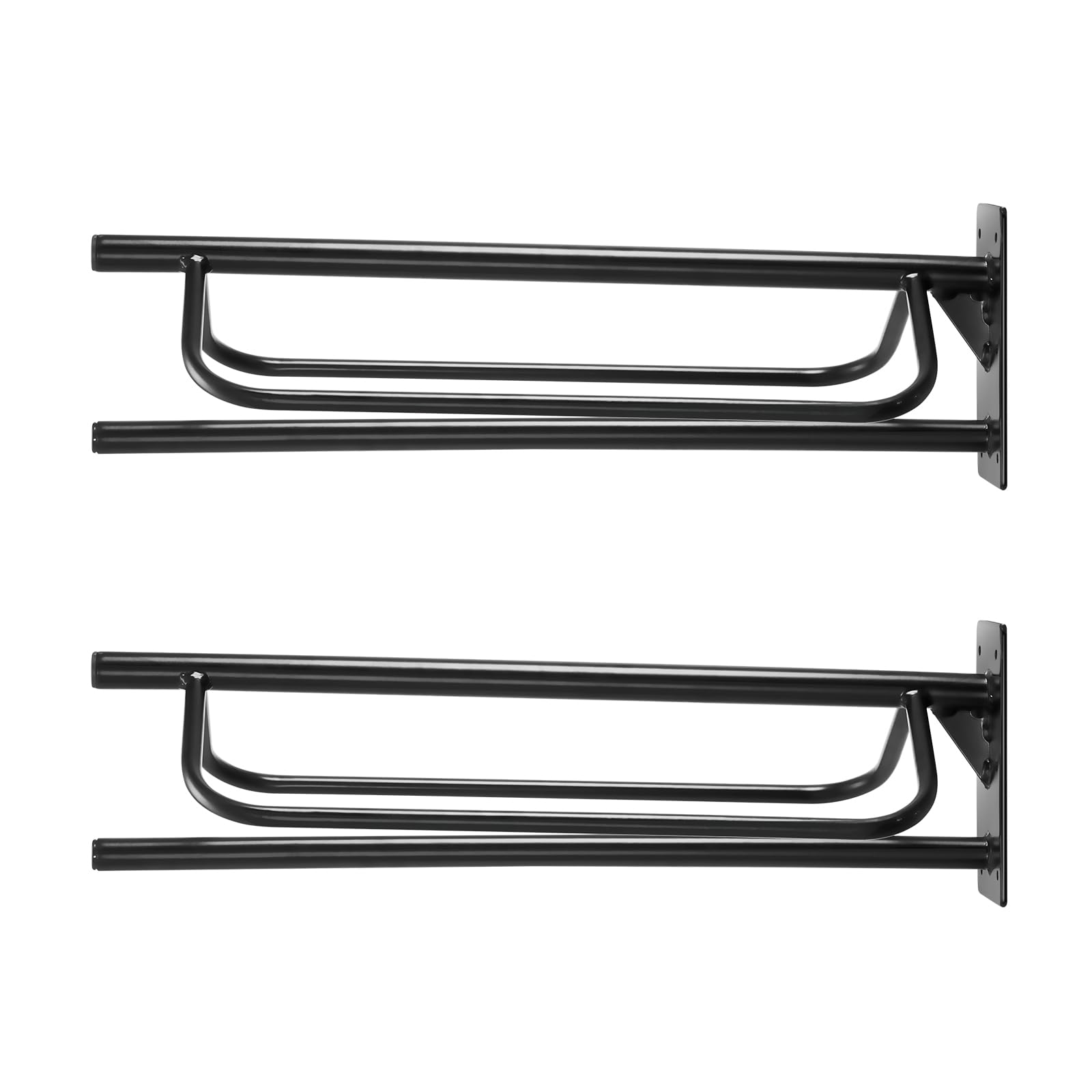 VEVOR Heavy-Duty Wall Mounted Saddle Rack - 2 Pack Steel Saddle Stand with Pad Bar (23.8