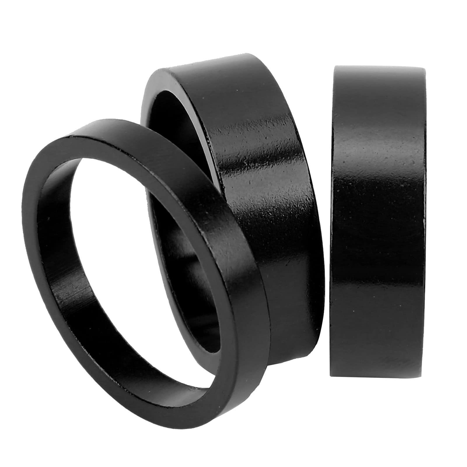 BNineteenteam 5-Piece Mountain Bike Fork Washer Set - Black Headset Spacer & Stem Gasket Kit for Bicycle Repair & Maintenance | Durable Replacement Parts for MTB, Road & Hybrid Bikes | Perfect for DIY Mechanics & Bike Shops