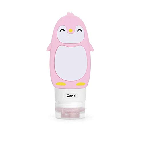 Refillable Silicone Travel Squeeze Bottle - Portable Penguin-Shaped Dispenser for Shampoo, Lotion & Cosmetics | Leak-Proof Toiletry Container | Perfect for Gym, Travel & Home Use (Pink)