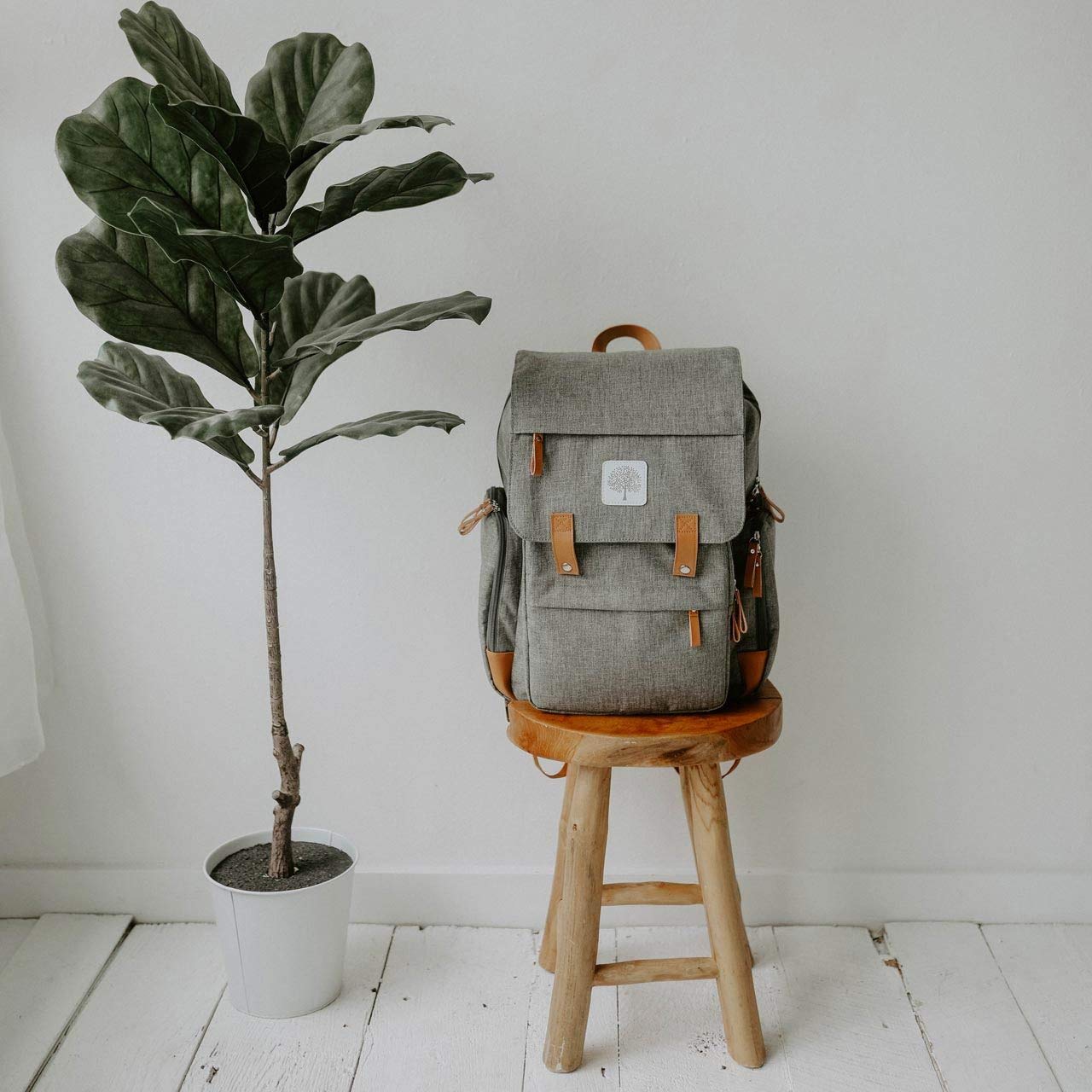 Parker Baby Diaper Backpack with Insulated Pockets & Changing Pad - Waterproof Baby Bag with Stroller Straps & Laptop Compartment | Perfect for Travel, Daycare & On-the-Go Parents (Birch Bag)