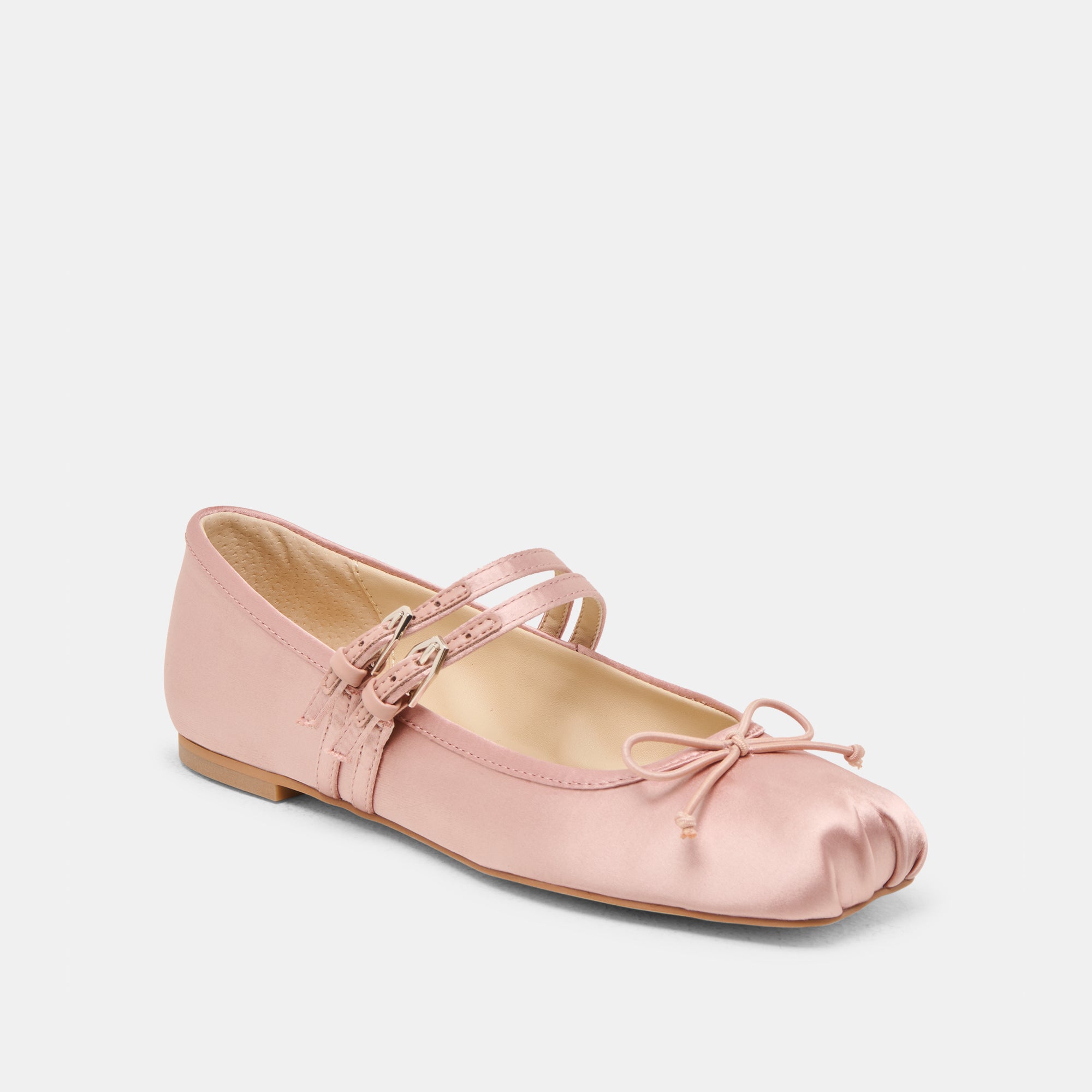 GIBSEN Women's Ballet Flats - Blush Satin Pointed Toe Slip-On Shoes for Comfort & Style | Perfect for Work, Weddings & Casual Outfits
