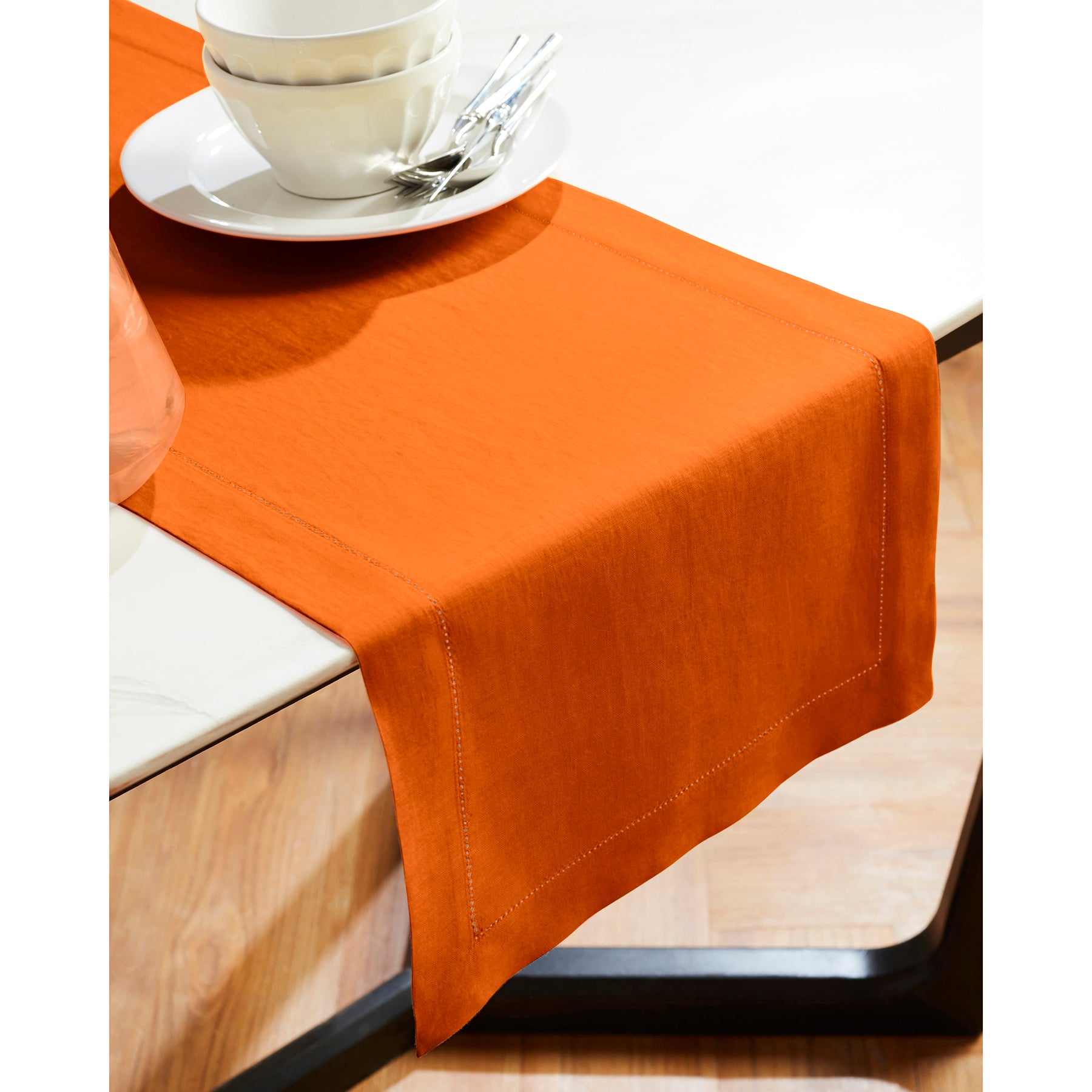 Sonoma Hemstitch Table Runner - Elegant Linen Table Decor for Dining & Special Occasions | Perfect for Weddings, Holidays & Home Decor
