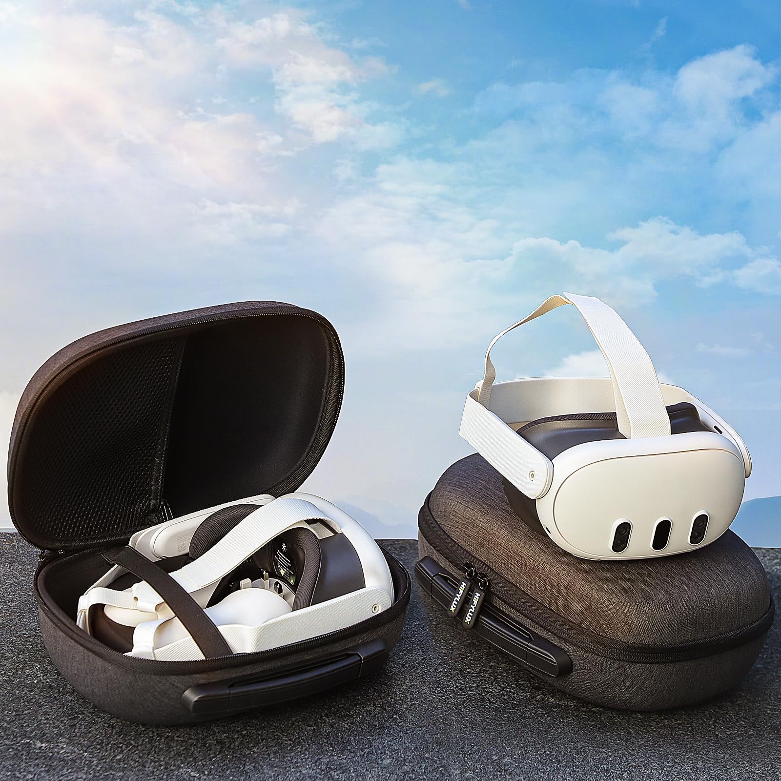 Oculus Quest 3 VR Headset Storage Case - Hard EVA Travel Carrying Bag with Controller Compartment - Protective Accessories for Meta Quest 3 - Perfect for Gaming, Travel & VR Headset Protection