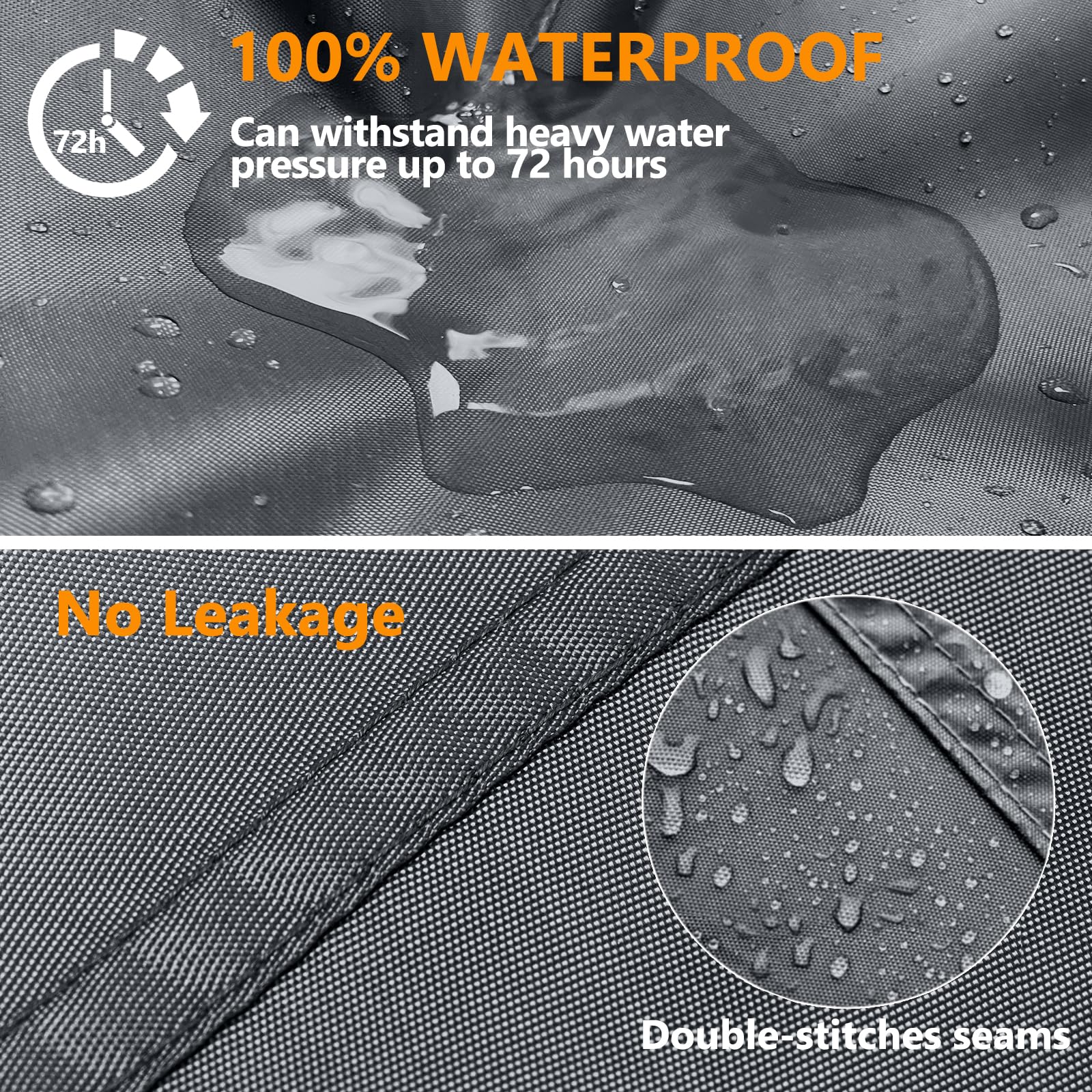 Waterproof 500D Heavy Duty Patio Furniture Covers for Outdoor Sectional Sofa - 98x78x32 Inches Windproof Buckle Design - Gray Weatherproof Covers for Patio Table & Chair Sets - Perfect for Backyard, Deck, Garden & Poolside Furniture Protection