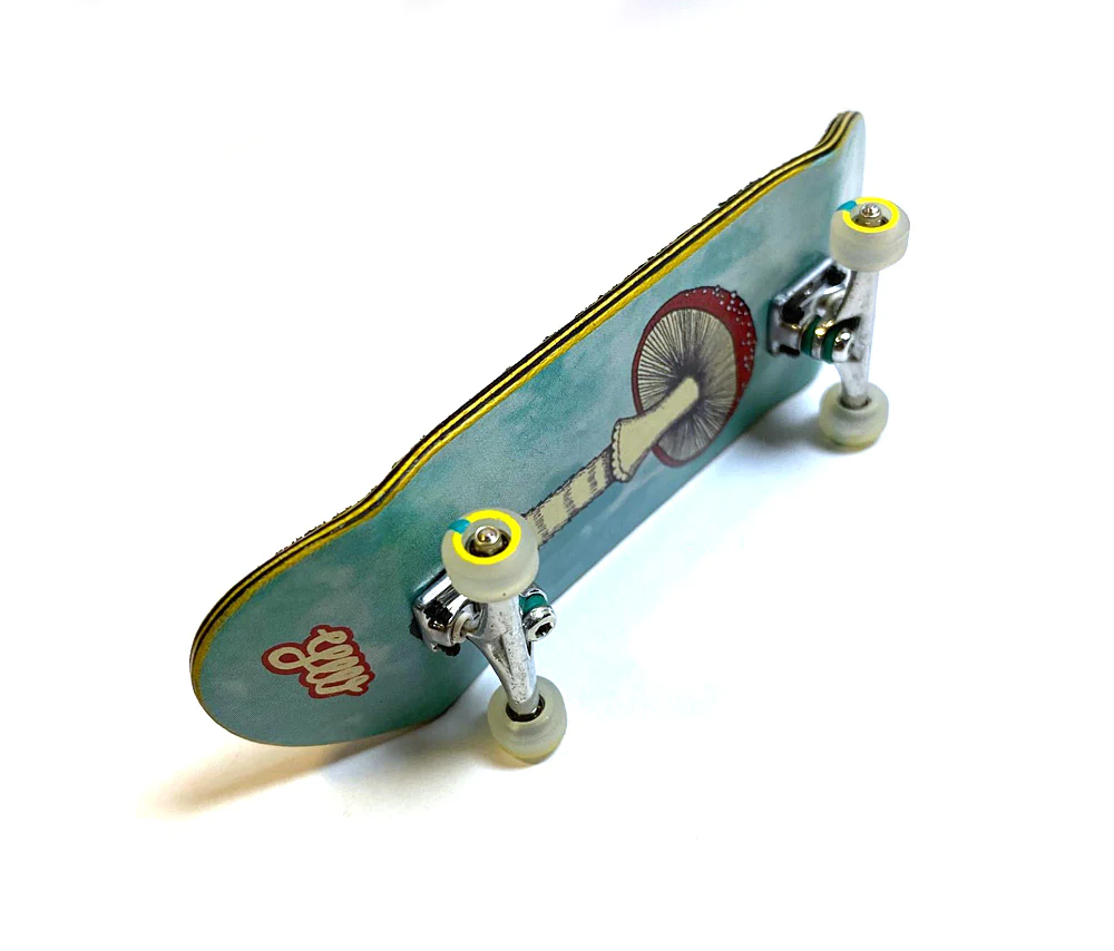 Yellowood Fingerboard Complete Mushroom - Professional Mini Skateboard for Finger Tricks & Stunts - Perfect for Skateboarding Enthusiasts & Collectors - Great for Office Desk Fun & Stress Relief