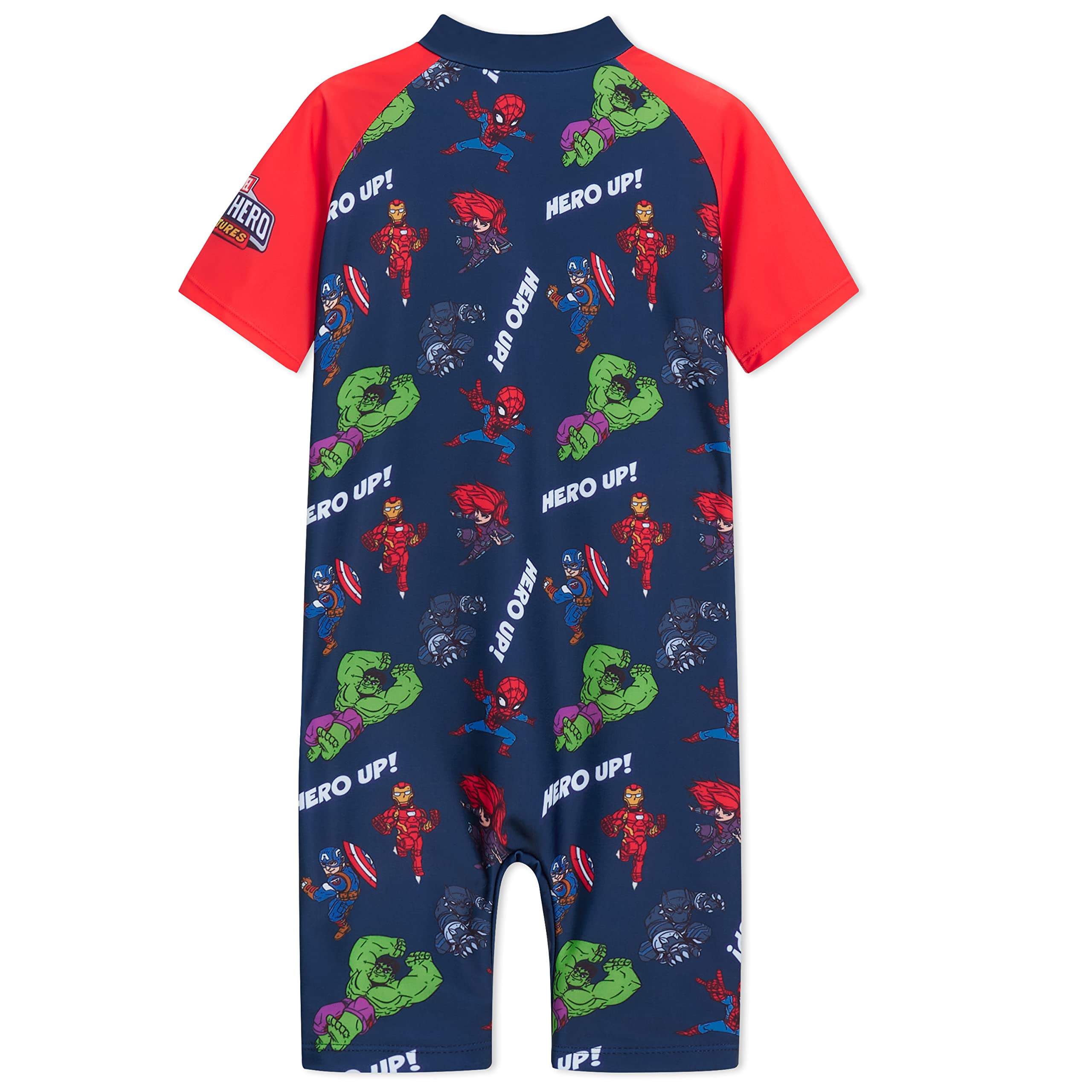 Marvel Kids Rash Guard Swimsuit - Full Body UV Protection Swimwear for Boys & Girls - Perfect for Beach, Pool & Summer Vacation Activities