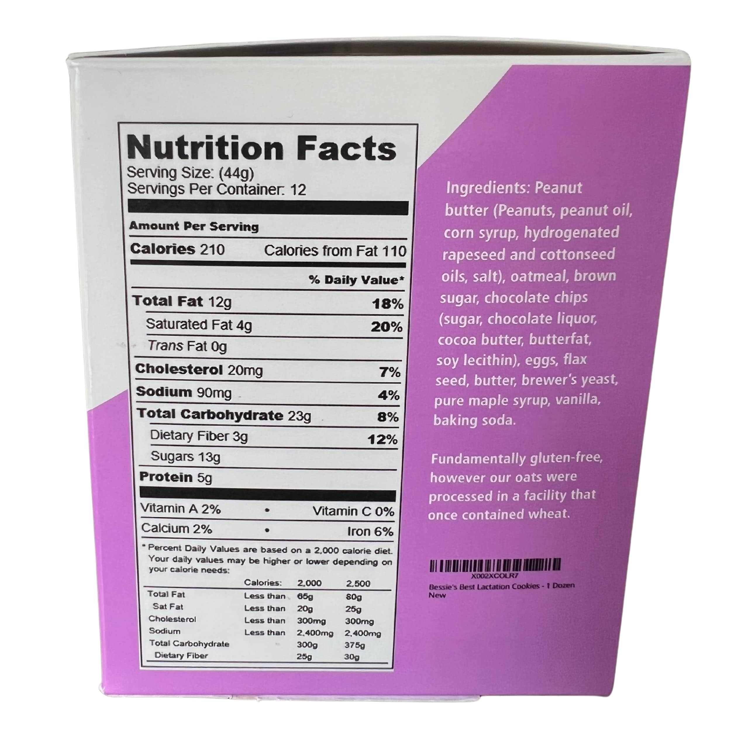 Bessie’s Lactation Cookies - Oatmeal Peanut Butter Chocolate Chip for Breastfeeding Moms | Milk Supply Boost Snacks