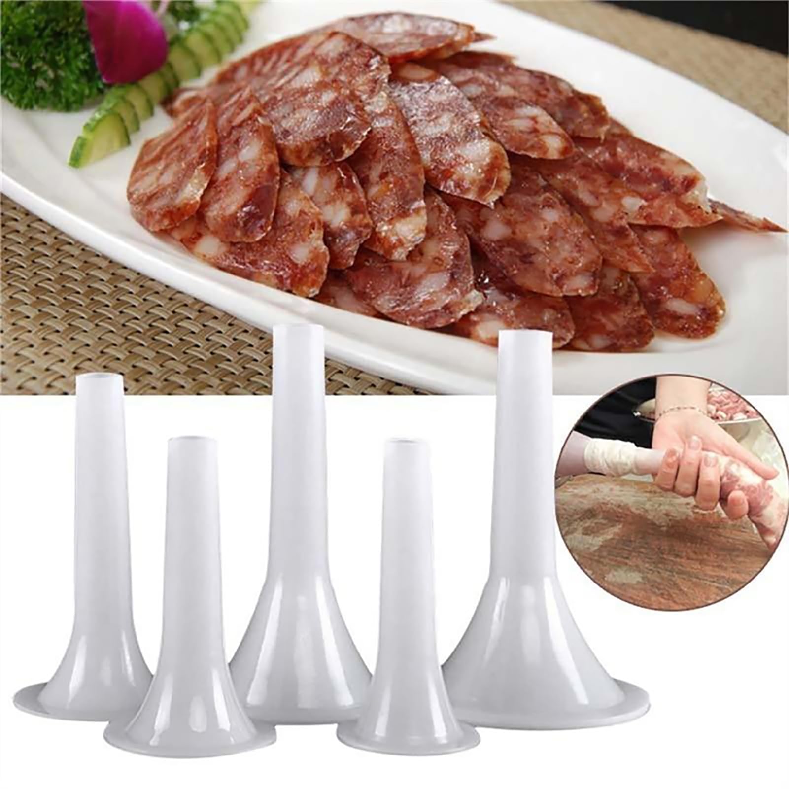 Premium Stainless Steel Sausage Stuffer Tubes - 32# Food Grade Non-Stick Sausage Filling Funnel for Meat Grinders | Perfect for Home Kitchen, Butcher Shops & Sausage Making Accessories