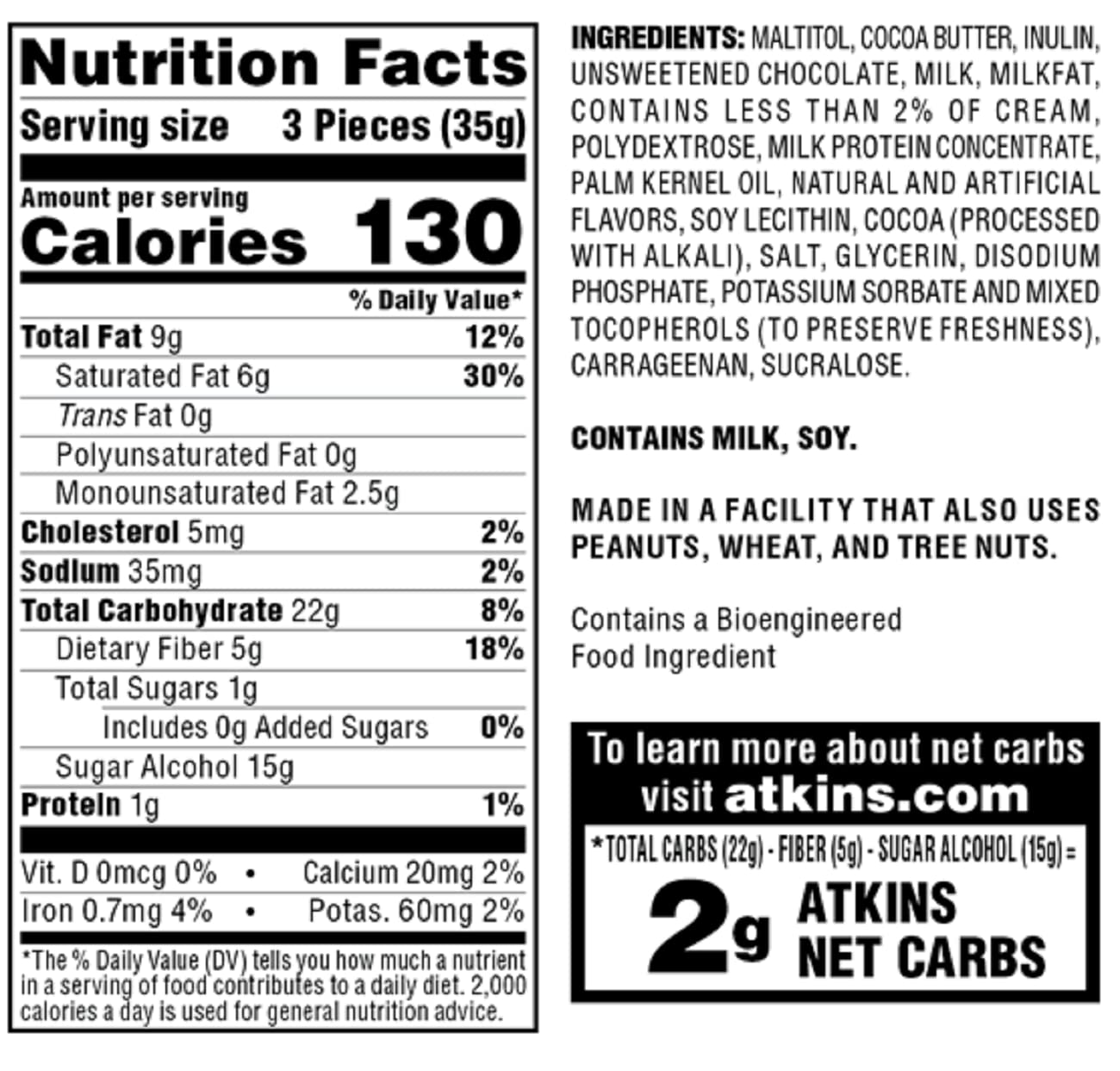 Atkins Endulge Milk Chocolate Caramel Squares - Low Sugar Dessert Snacks with High Fiber (90 Count) | Keto-Friendly Treats for Weight Loss & Healthy Lifestyle
