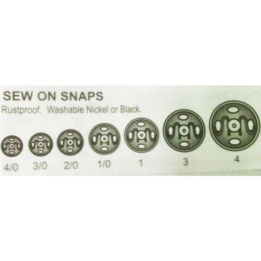 Nickel Sew On Snaps - Assorted Sizes & Bulk Quantities for DIY Clothing, Bags, and Crafts