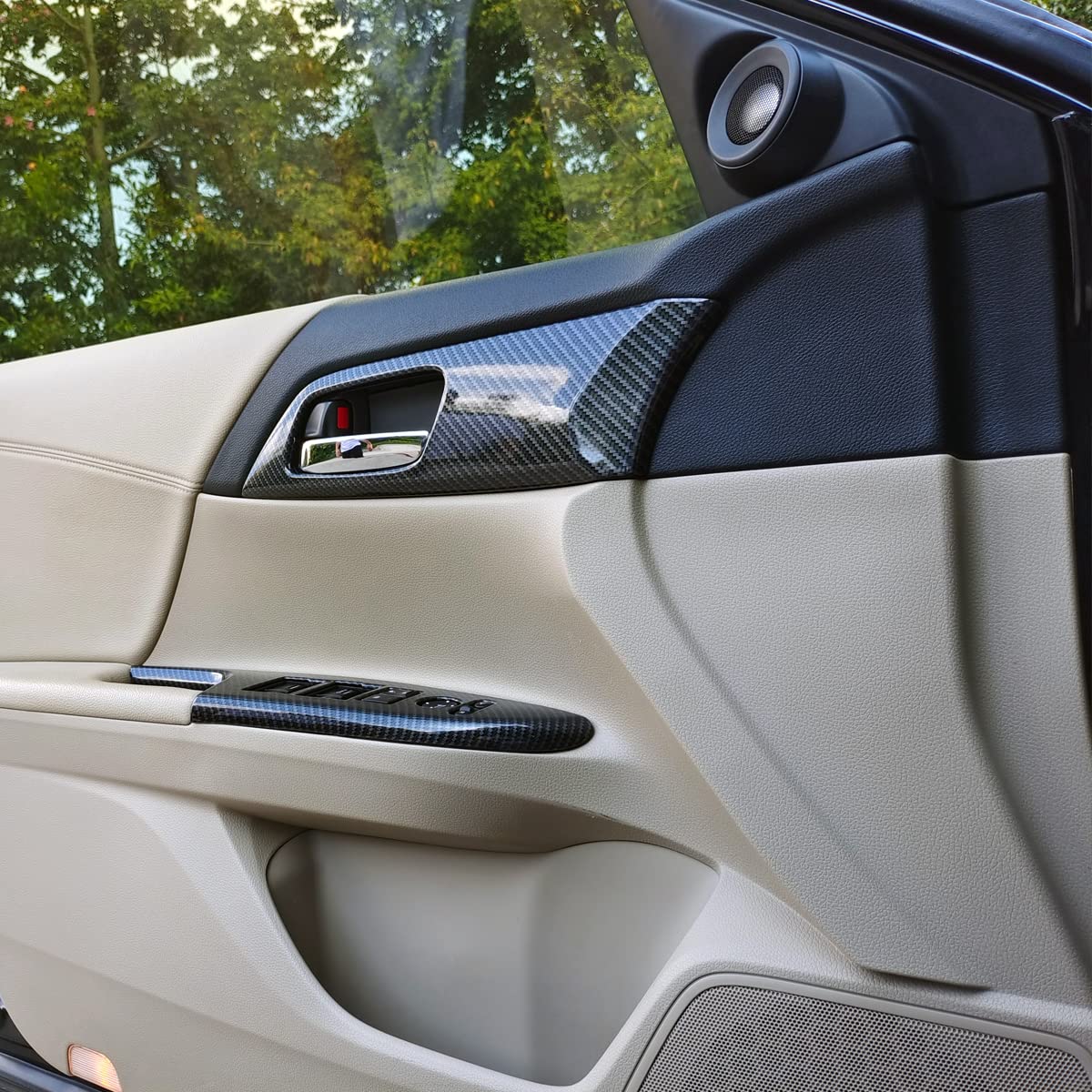 Premium ABS Carbon Fiber Style Door Handle Covers - Interior Trim Accessories for 2013-2017 Honda Accord 9th Gen Sedan | Upgrade Your Car's Style & Protection for Daily Driving & Car Shows