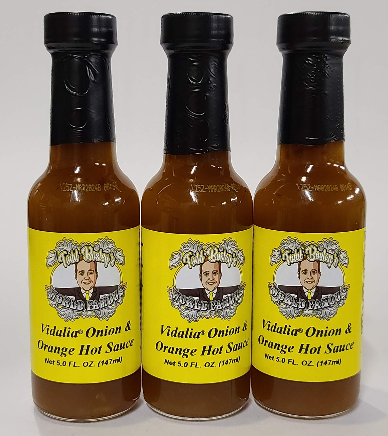 Todd Bosley's World Famous Vidalia Onion & Orange Hot Sauce (3 Pack) - Sweet & Spicy Gourmet Hot Sauce for Wings, Tacos, Burgers & BBQ - Perfect for Gifts & Home Cooking