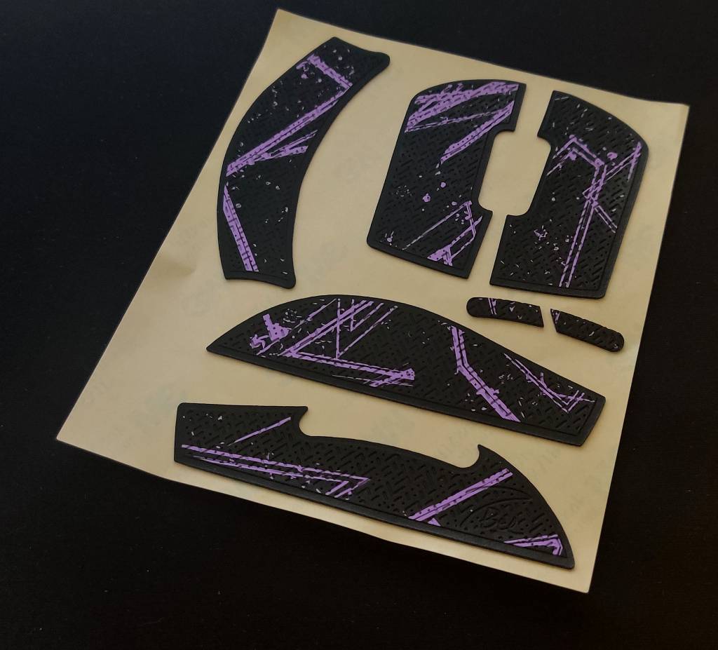 BT.L Mouse Grip for Logitech G Pro X Superlight & Superlight 2 - Non-Slip Gaming Grip Tape - Black & Purple (Flat Edge Version) - Perfect for FPS, MOBA & Esports Gaming