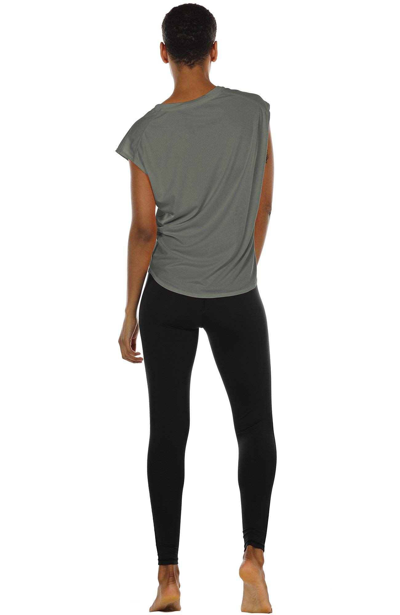 Icyzone Women's Workout T-Shirt - Breathable Gym Yoga Running Exercise Top with Cap Sleeves | Perfect for Fitness Training, Yoga Sessions & Active Lifestyle