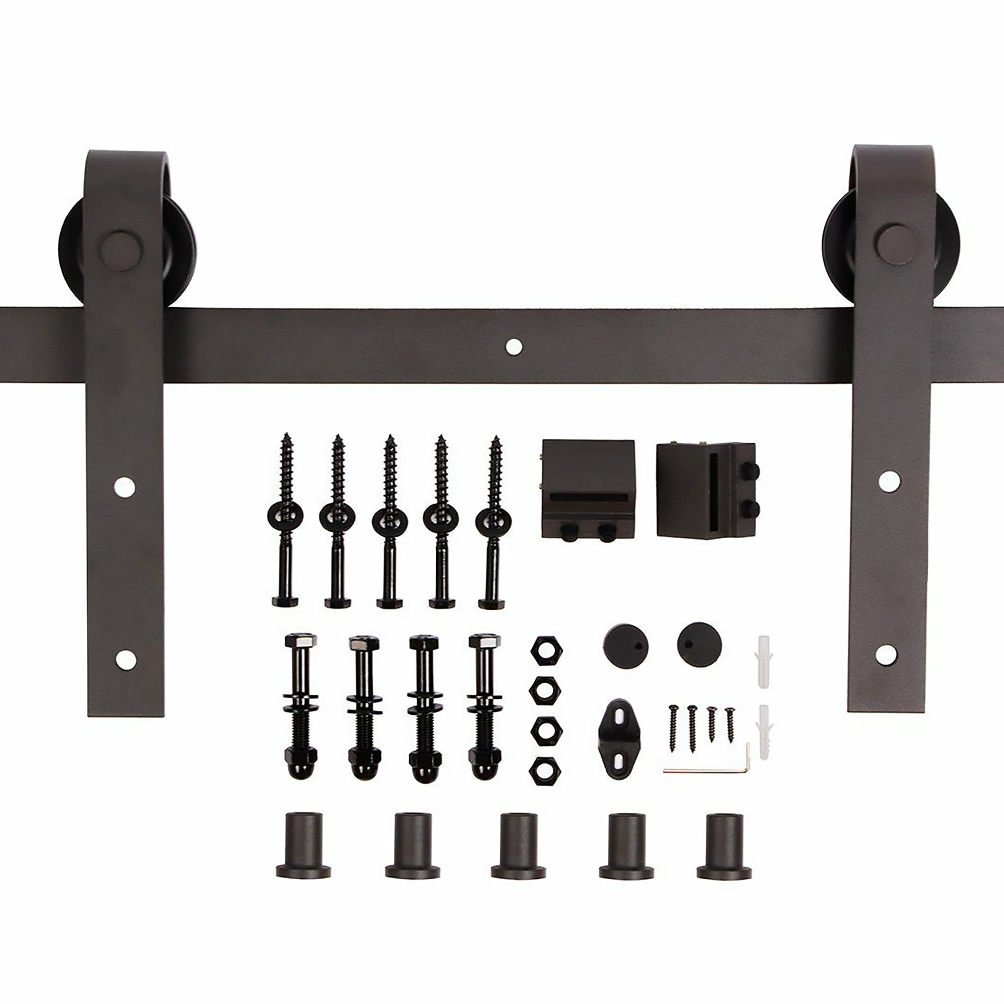 K Series DIY Solid Wood Sliding Barn Door with Hardware Kit - 36x84 Inches in Brown/Walnut Finish | Rustic Farmhouse Style for Bedroom, Closet & Interior Decor