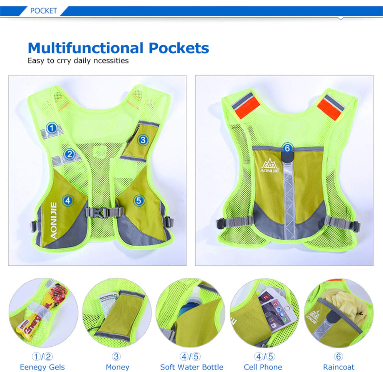 AONIJIE Lightweight Hydration Backpack for Hiking, Running, Cycling & Outdoor Sports - Breathable Vest Design for Men - Perfect for Marathon, Climbing & Adventure Activities