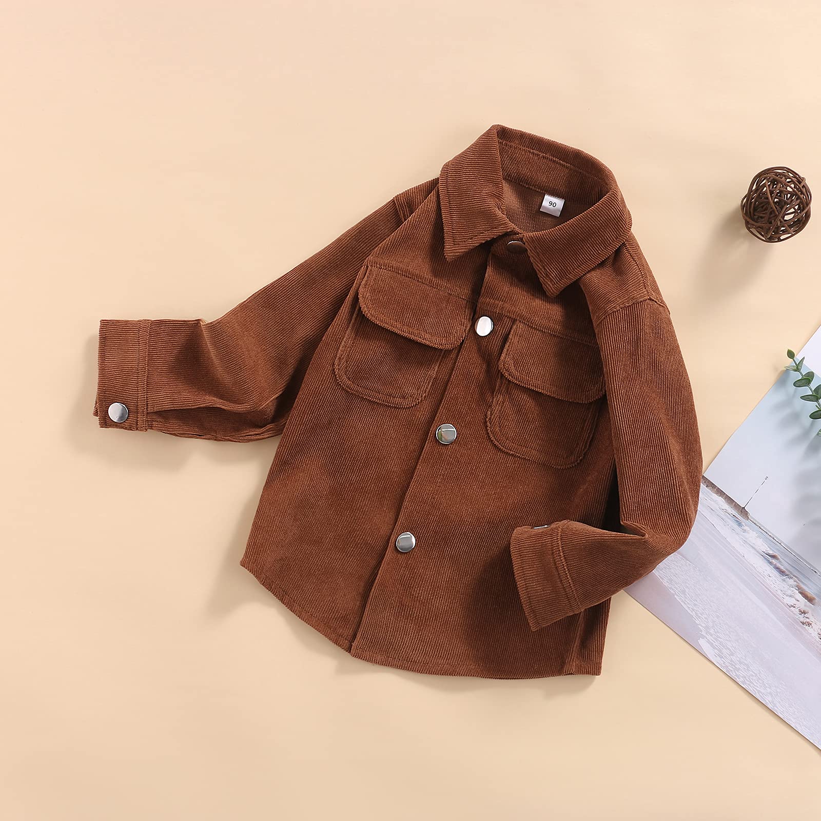 Ledy Champswiin Corduroy Button Down Shirt for Toddler Boys | Spring & Fall Long Sleeve Outerwear | Perfect for Playdates, School & Family Outings