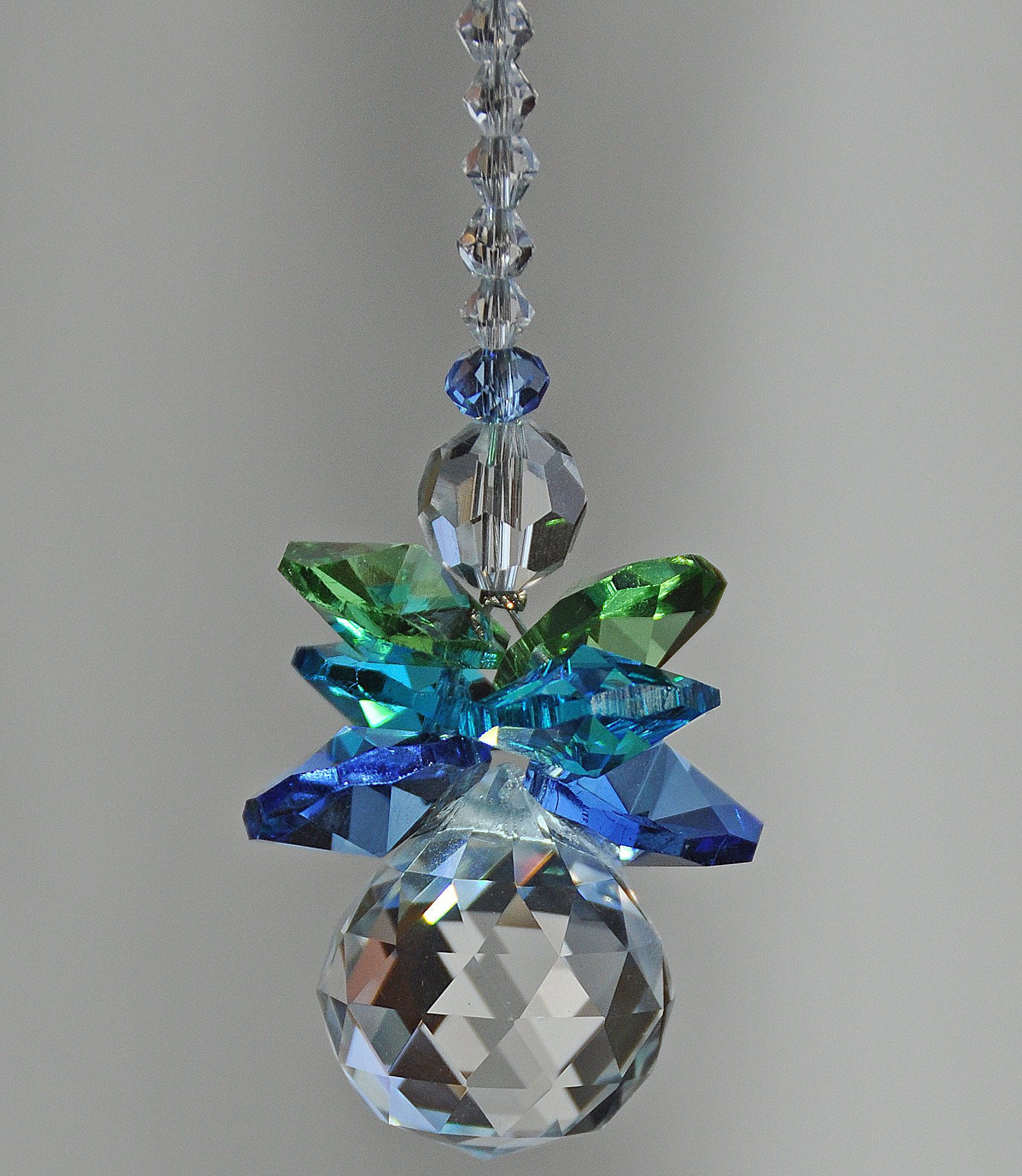 Crystal Guardian Angel Suncatcher - Rainbow Maker & Travel Protection Car Charm for Rear View Mirror - Spiritual Decor & Positive Energy Enhancer for Home, Office, and Vehicle