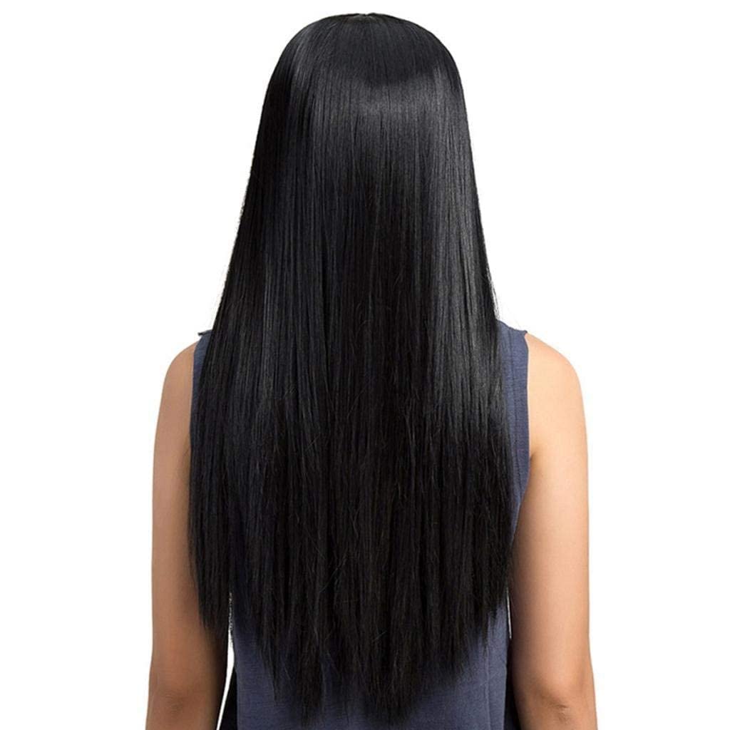 SSPBS Full Head Synthetic Natural Straight Long Hair Wig for Women & Girls - Black | Perfect for Cosplay, Daily Wear & Special Occasions