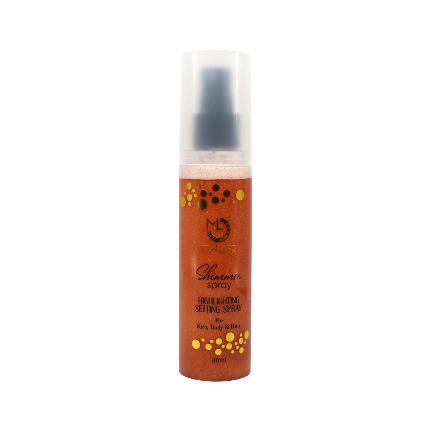 MATT LOOK Shimmer Highlighting Setting Spray - Rose Gold 003 (80ml) | Face, Body & Hair Makeup Finisher | Perfect for Parties, Photos & Special Occasions