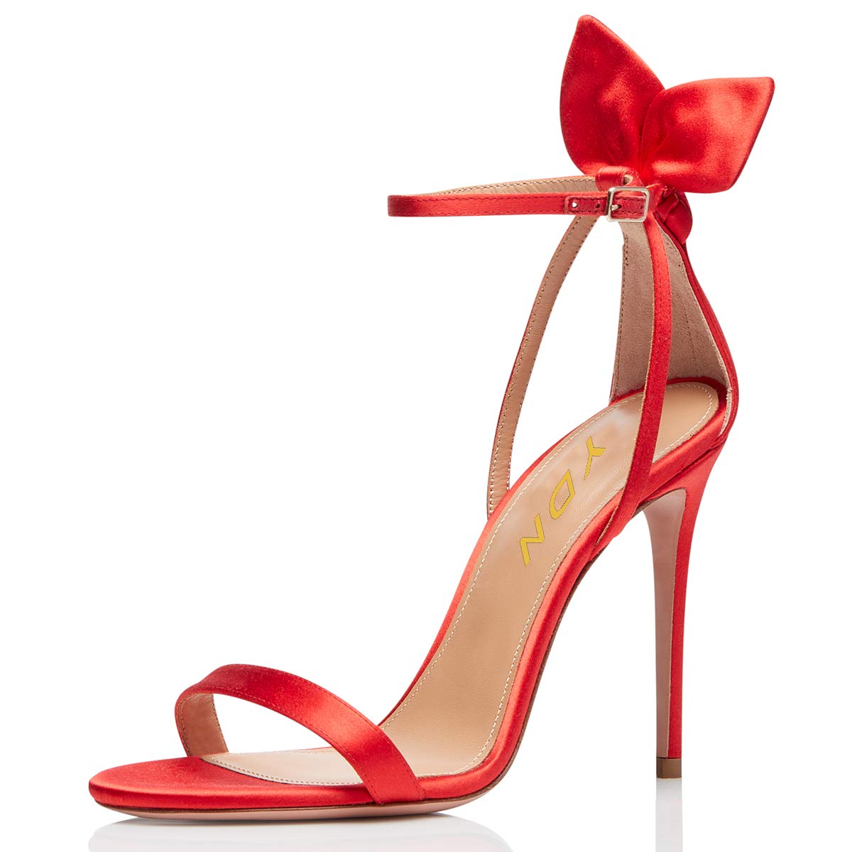 YDN Women's Cute Bow Open Toe High Heel Sandals - Stiletto Cutout Ankle Strap Party Shoes for Evening Events, Weddings & Date Nights