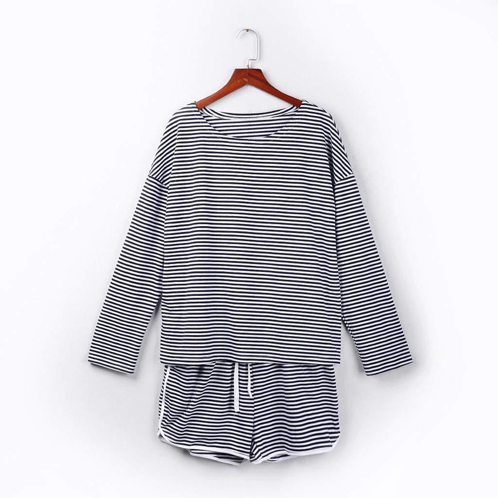 SERYU 2-Piece Women's Striped Print Tracksuit Set - Casual Lounge Wear & Athletic Outfit for Yoga, Running, Home Relaxation