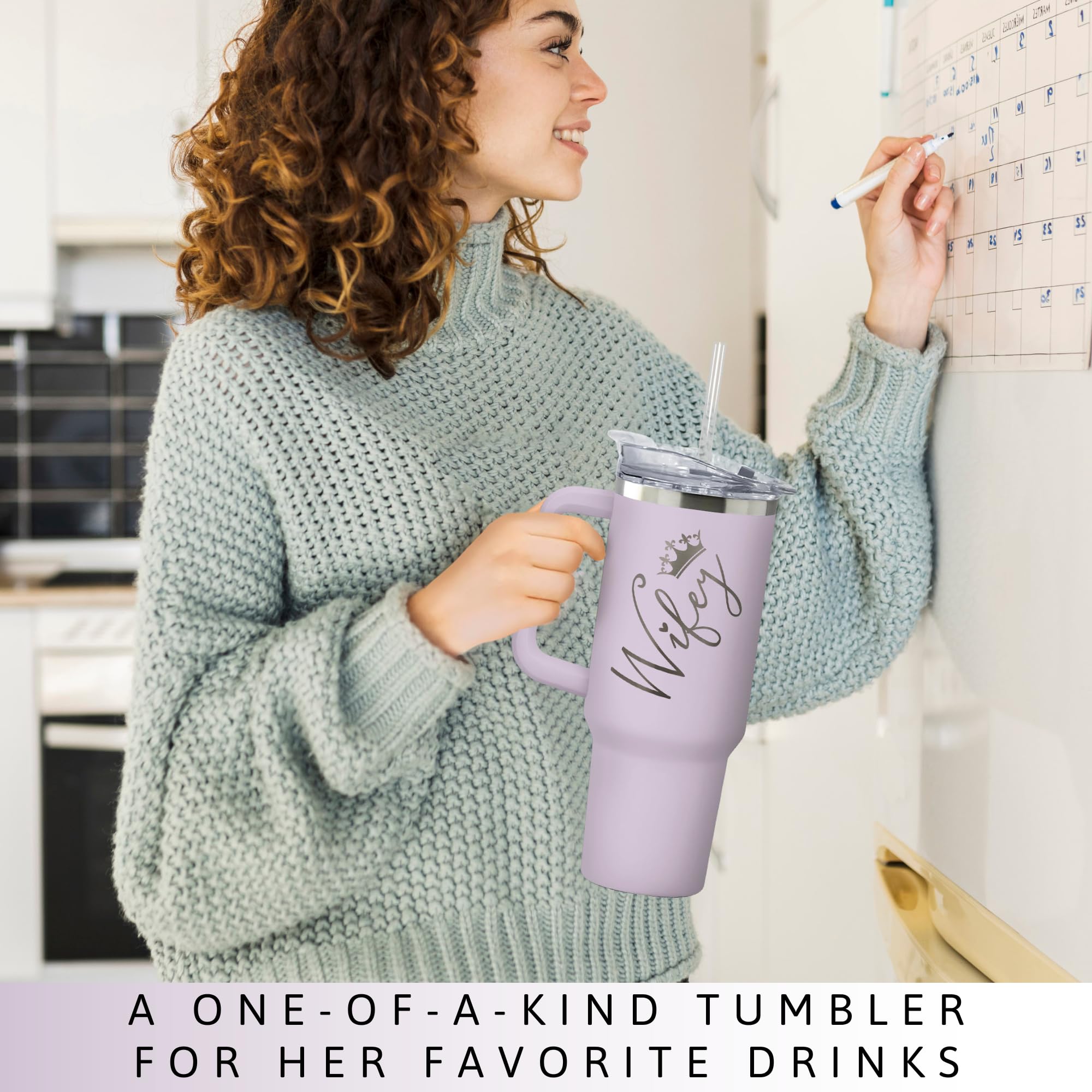 40oz Purple Stainless Steel Tumbler - Romantic Love Cup for Wife | Perfect Wedding Anniversary, Birthday, Valentine's Day, Mother's Day & Christmas Gift for Her | Insulated Travel Mug for Coffee, Tea & Cold Drinks | Ideal for Home, Office & Outdoor Use
