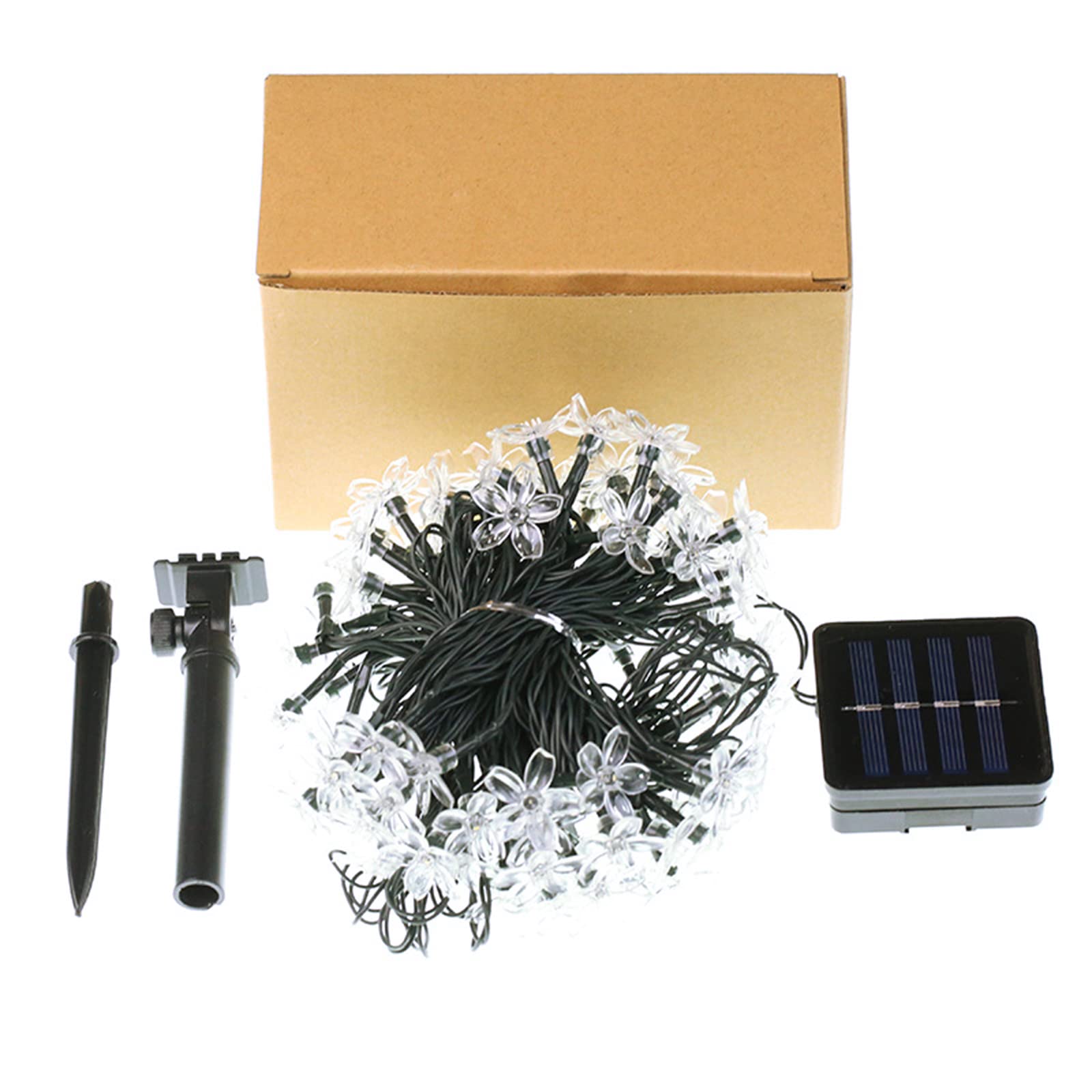 iKenta 20 LED Solar String Lights - 16.4ft Cherry Blossom Fairy Lights for Outdoor & Indoor Decor - Waterproof Wedding, Party, Christmas Lighting - Perfect for Garden, Yard, Patio, Balcony and Wall Decorations (White)