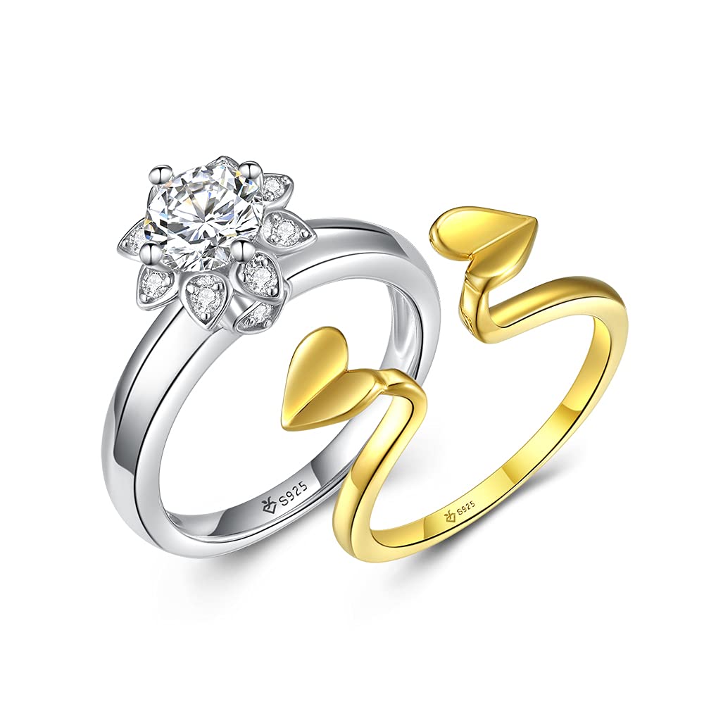 Moissanite Engagement Rings for Women - D Color VVS1 Wedding Band Bridal Sets in Sterling Silver | Elegant Moissanite Wedding Ring Sets for Brides, Anniversaries & Special Occasions