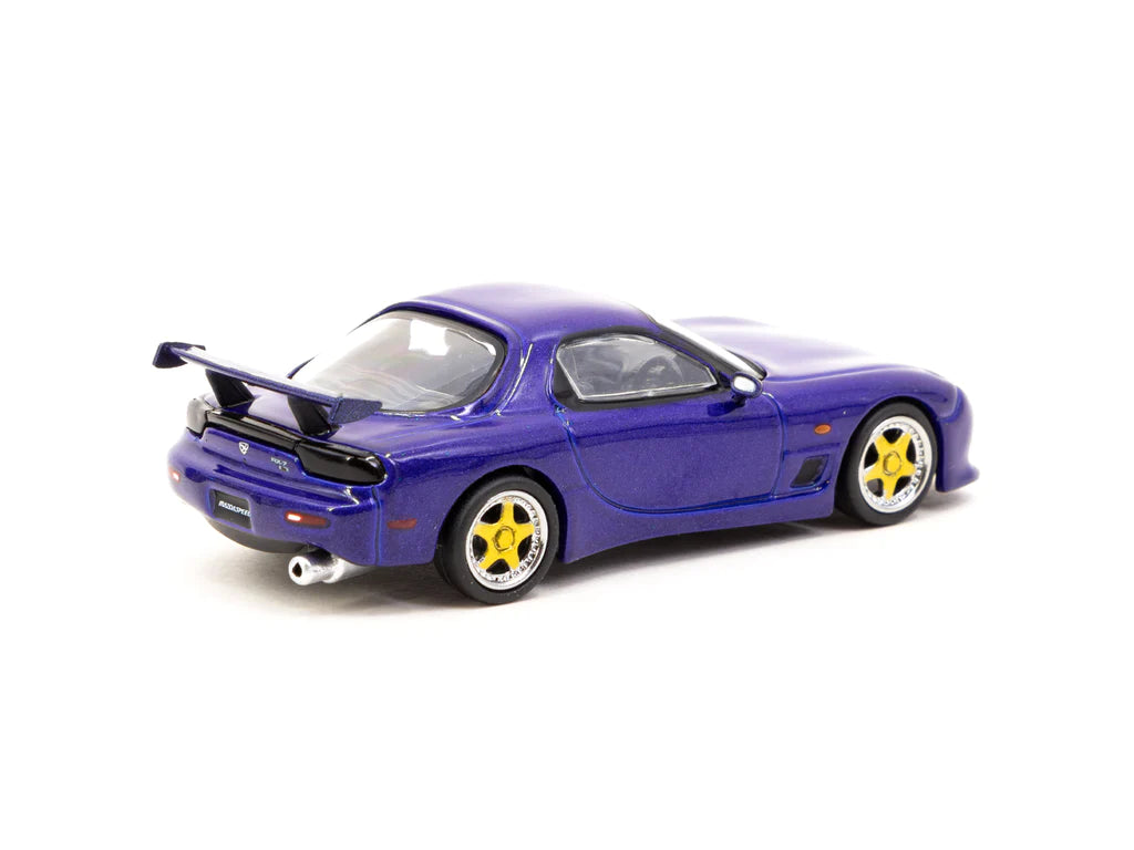 Tarmac Works 1:64 Scale Mazda RX-7 FD3S Mazdaspeed A-Spec Diecast Model Car - Innocent Blue Mica | Collectible Miniature for Display, Racing Enthusiasts & Car Lovers
