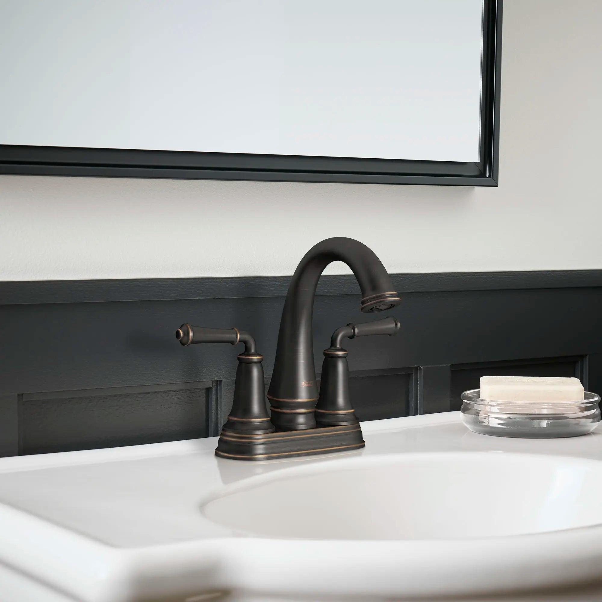 Delancey® 4 Inch Centerset 2 Handle Bathroom Faucet - 1.2 GPM/4.5 LPM Water-Saving Design with Lever Handles - Perfect for Small Bathrooms, Powder Rooms & Guest Baths