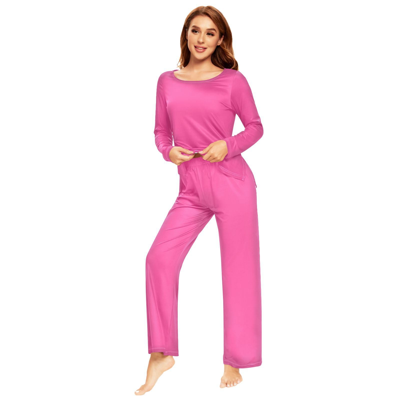 Blue Women's Pajama Set - Soft Long Sleeve Sleepwear Top & Pants Lounge Outfit 20804 | Cozy Home Wear for Relaxing Evenings & Comfortable Nighttime Sleep