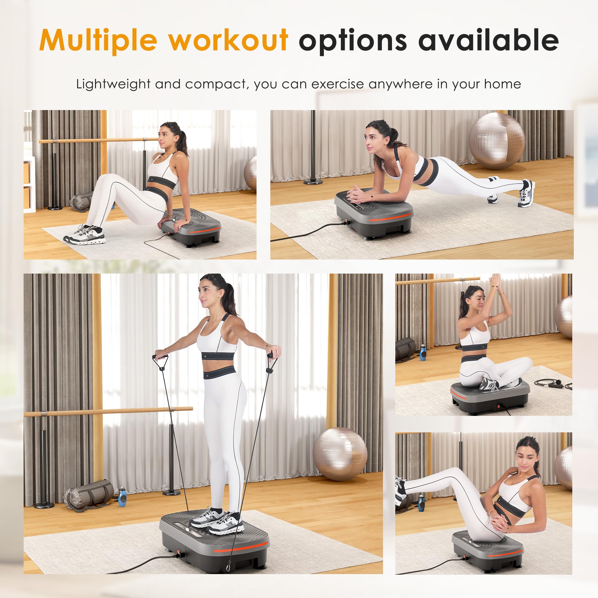 SogesHome Vibration Plate Exercise Machine - 400LBS Capacity Whole Body Workout Platform for Lymphatic Drainage & Weight Loss | Home Gym Equipment for Women & Men | Perfect for Fat Burning, Muscle Toning & Relaxation After Workouts