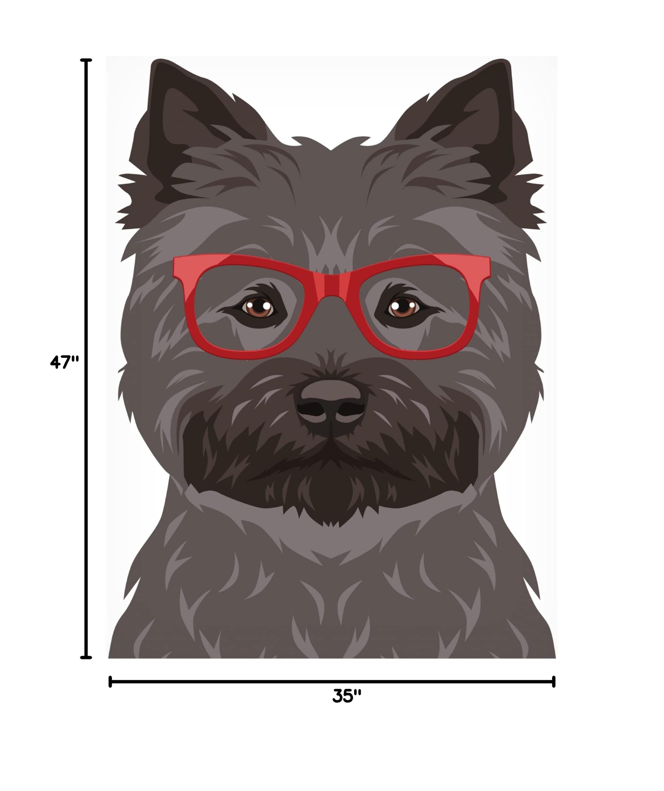 Trademark Fine Art 'Cairn Terrier Wearing Hipster Glasses 2' Canvas Wall Art Print by Furbaby Affiliates - Perfect for Living Room, Bedroom & Office Decor