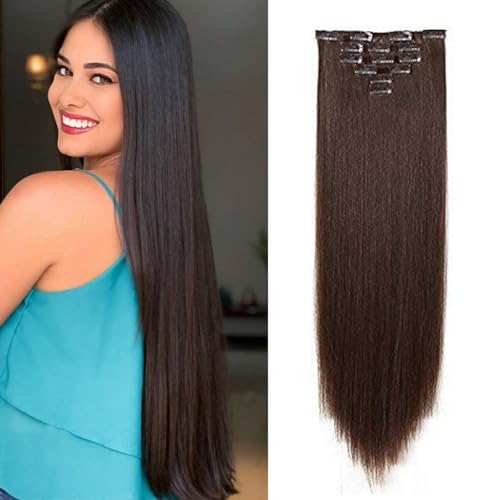 6 PCS Hair Extension Dark Brown