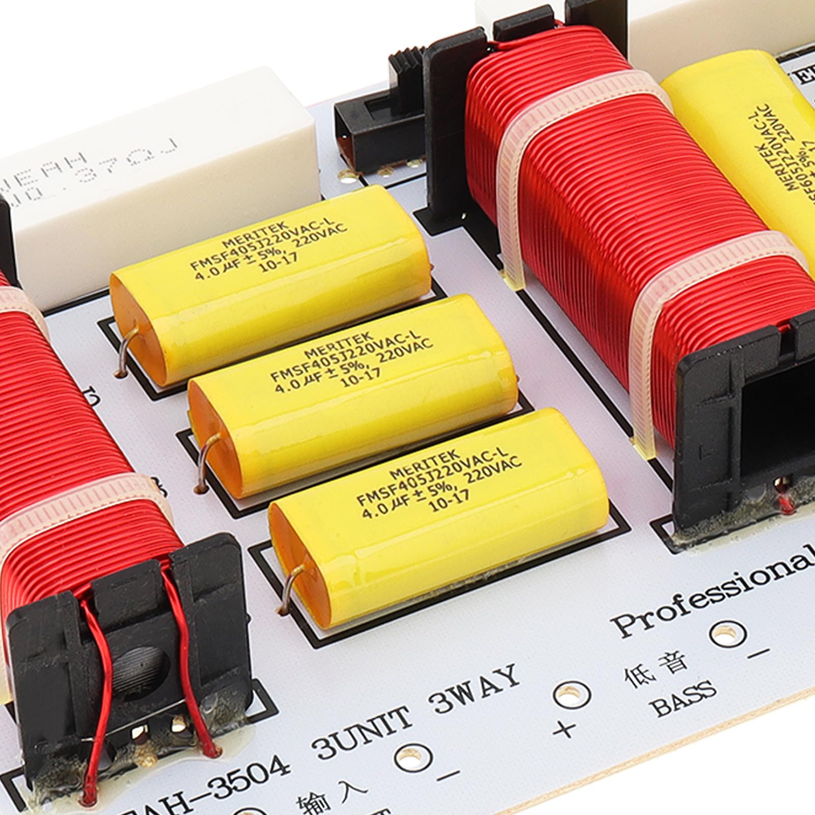 3 Way Speaker Crossover 350W - HiFi 3-Way Audio Frequency Divider for Home Theater & Studio Speakers - Perfect for DIY Speaker Projects, Professional Audio Systems & Car Audio Upgrades