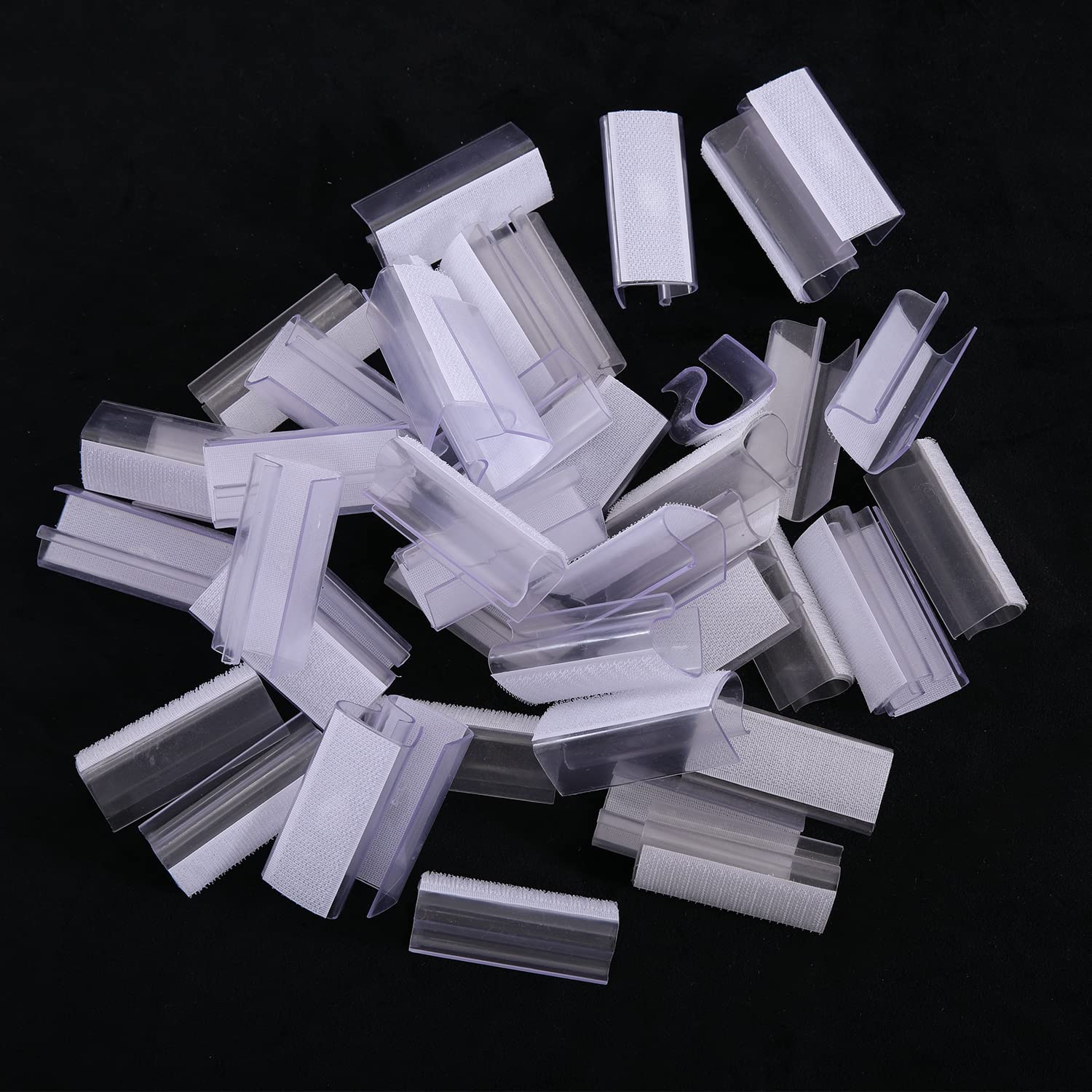 50 Pack Clear Plastic Table Skirt Clips with Hook Fastener - 0.6