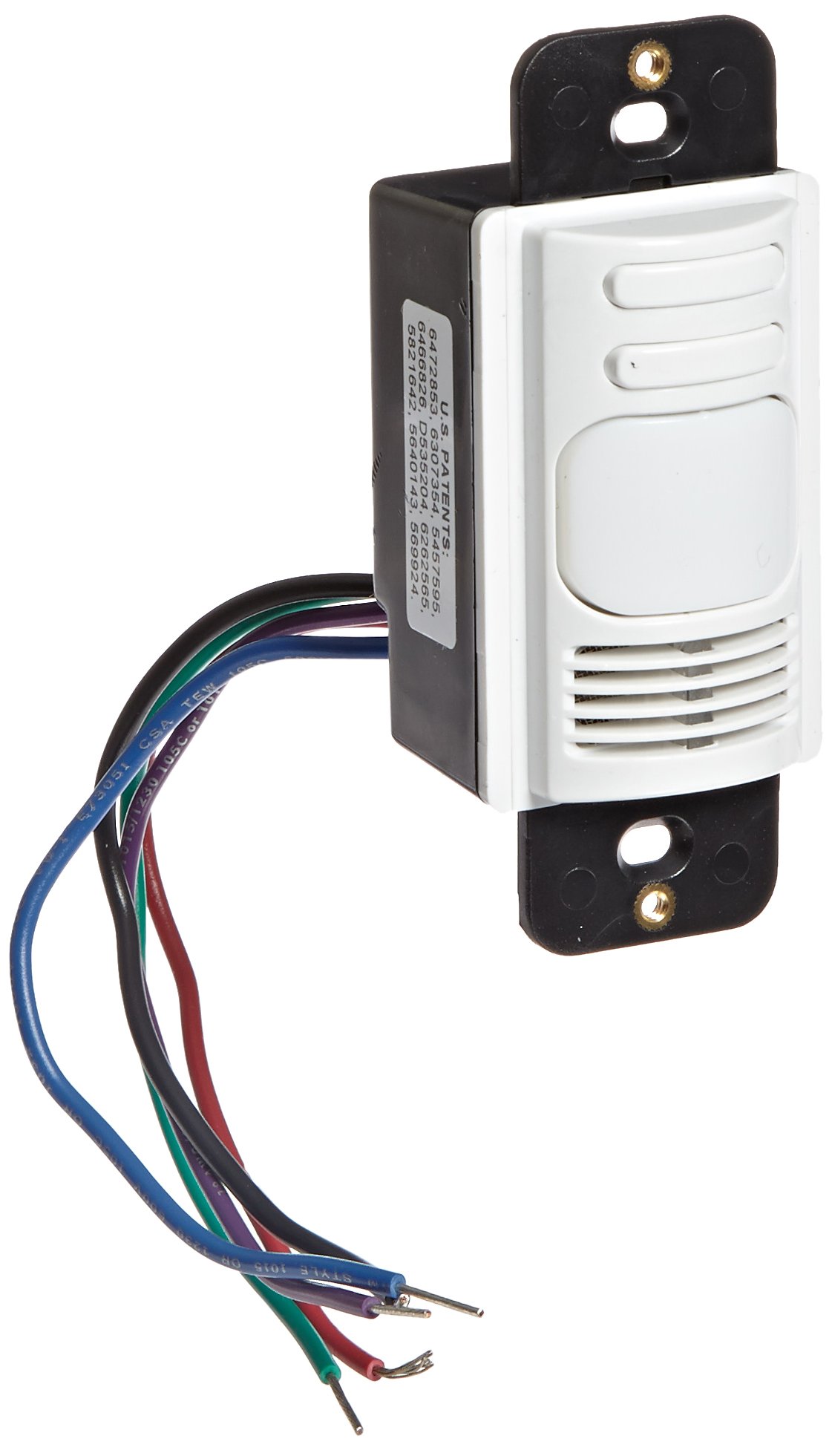 Hubbell AD1277W2 Ultrasonic & PIR Smart Wall Switch - 2 Button White Touch Panel for Manual/Auto Lighting Control (2 Circuits) - Perfect for Home Automation, Office & Commercial Spaces